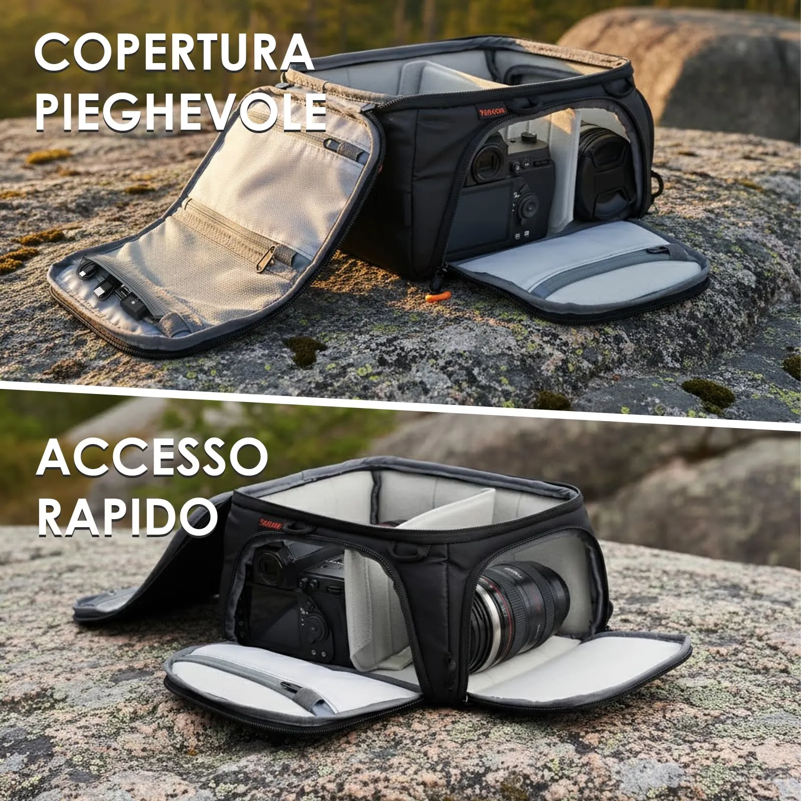 TARION Inserto Borsa Fotografica per Zaino Reflex e Obiettivi, S - immagine 4