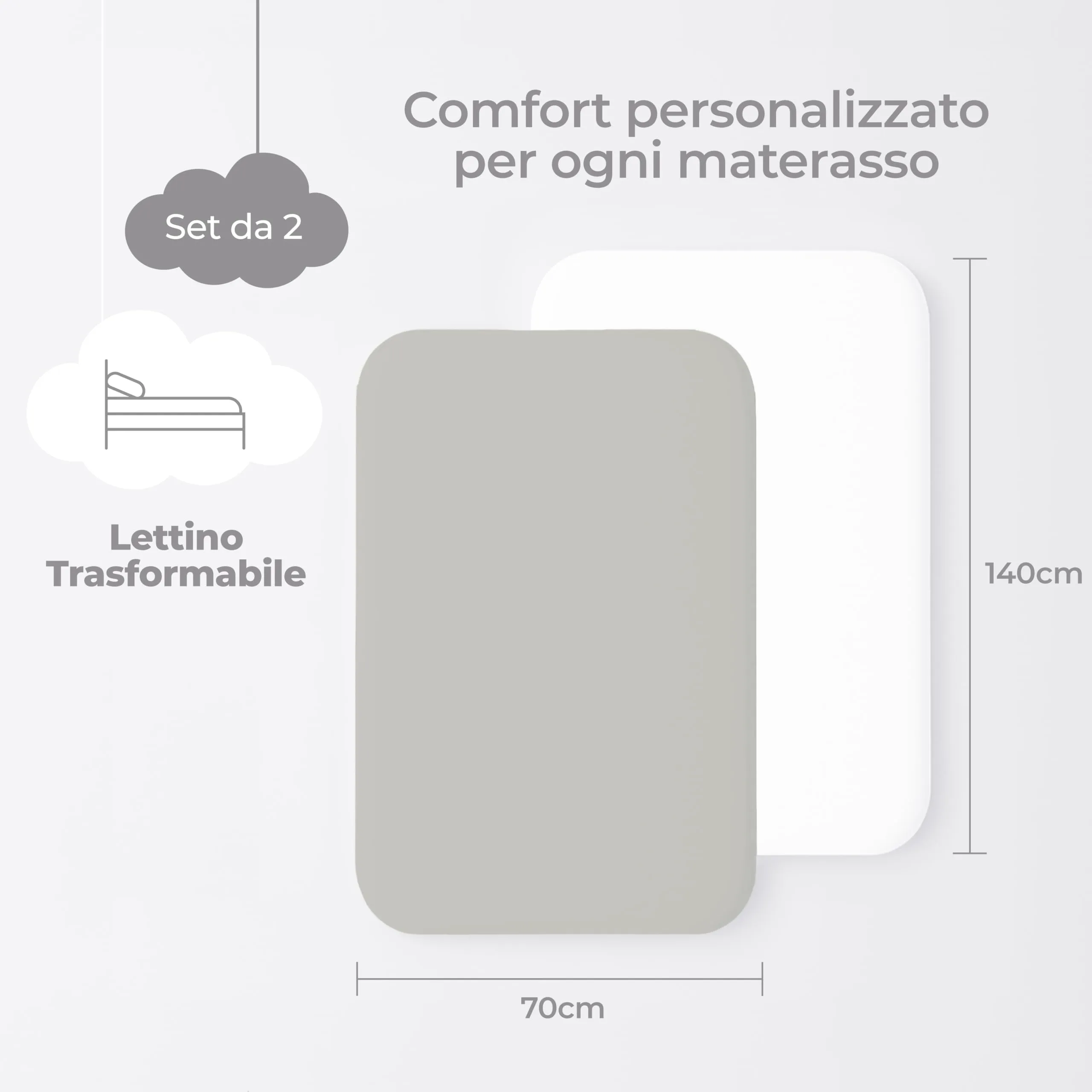 Dreamzie Set da 2 Lenzuola Lettino 70x140 cm 100% Cotone - immagine 2