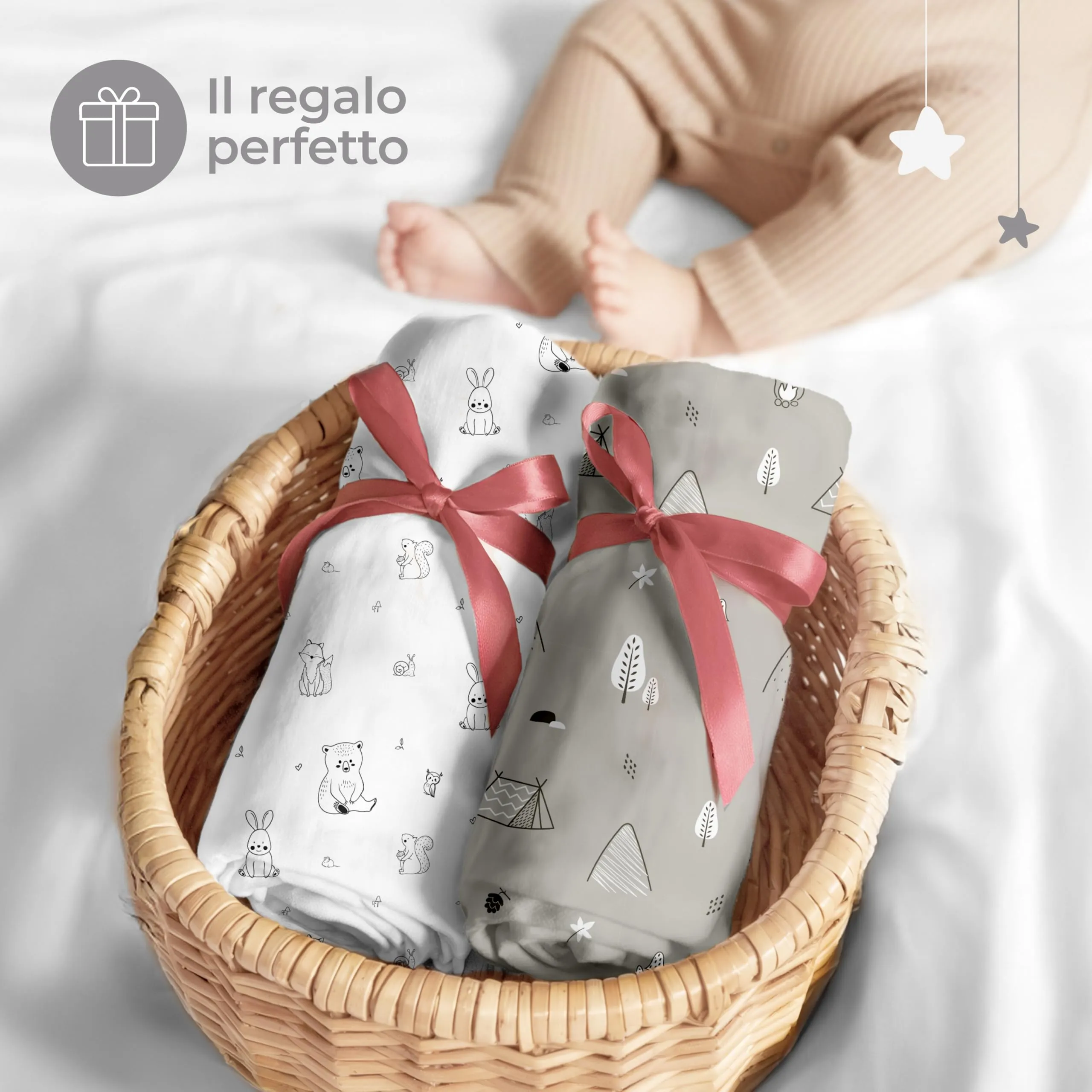 Dreamzie Set da 2 Lenzuola Culla 55x90 cm, 100% Cotone - immagine 8
