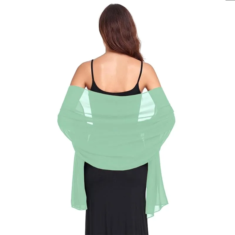 Van Der Rich Stola in Mussola di Seta Foulard Scialle Leggero Donna - Acqua - immagine 1