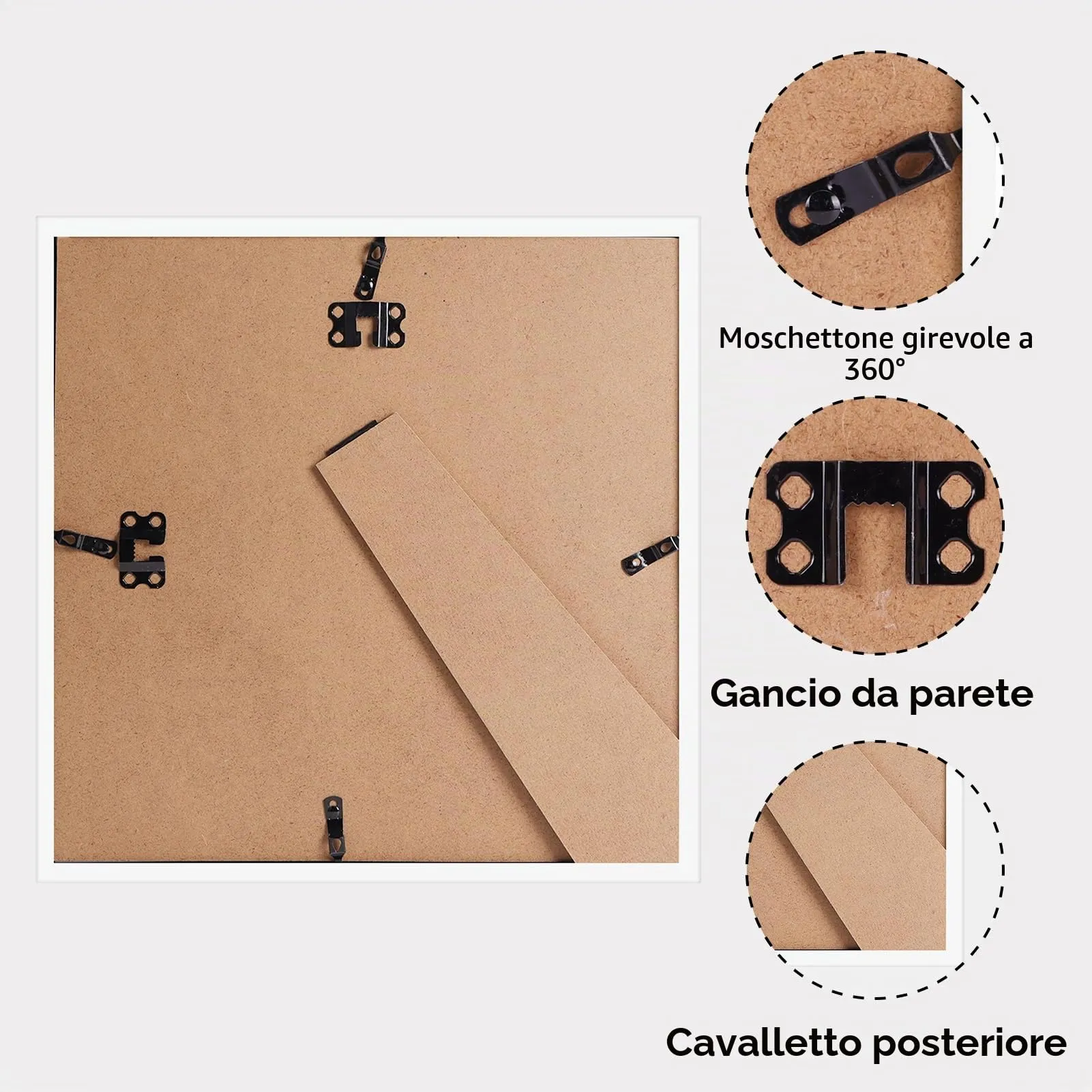 Giftgarden Cornice in PVC Bianca, 25x25 cm, 1 Pezzo - immagine 4