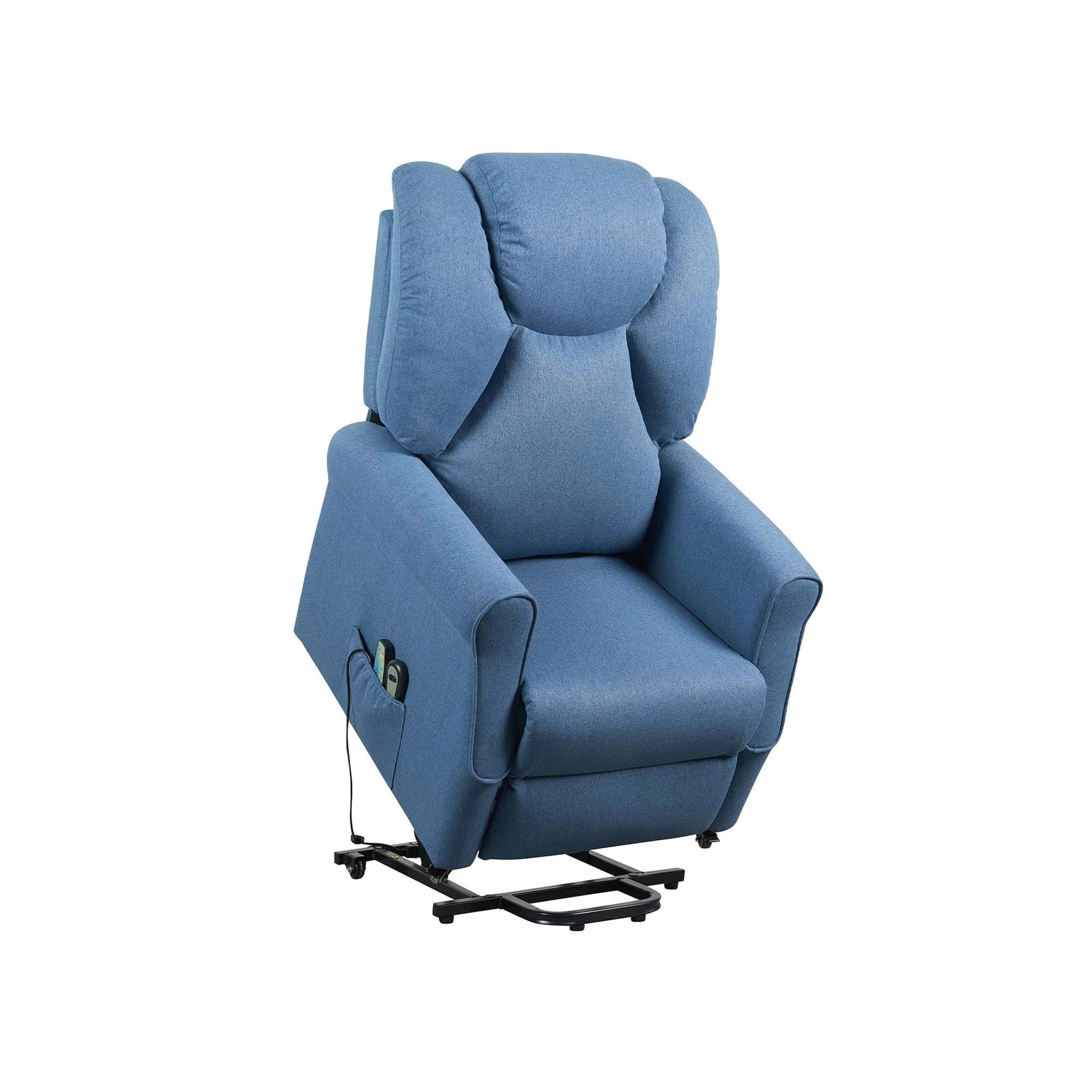 Poltrone Italia Poltrona Relax Elettrica Elevabile con Vibromassaggio e Riscaldamento, Blu - immagine 2