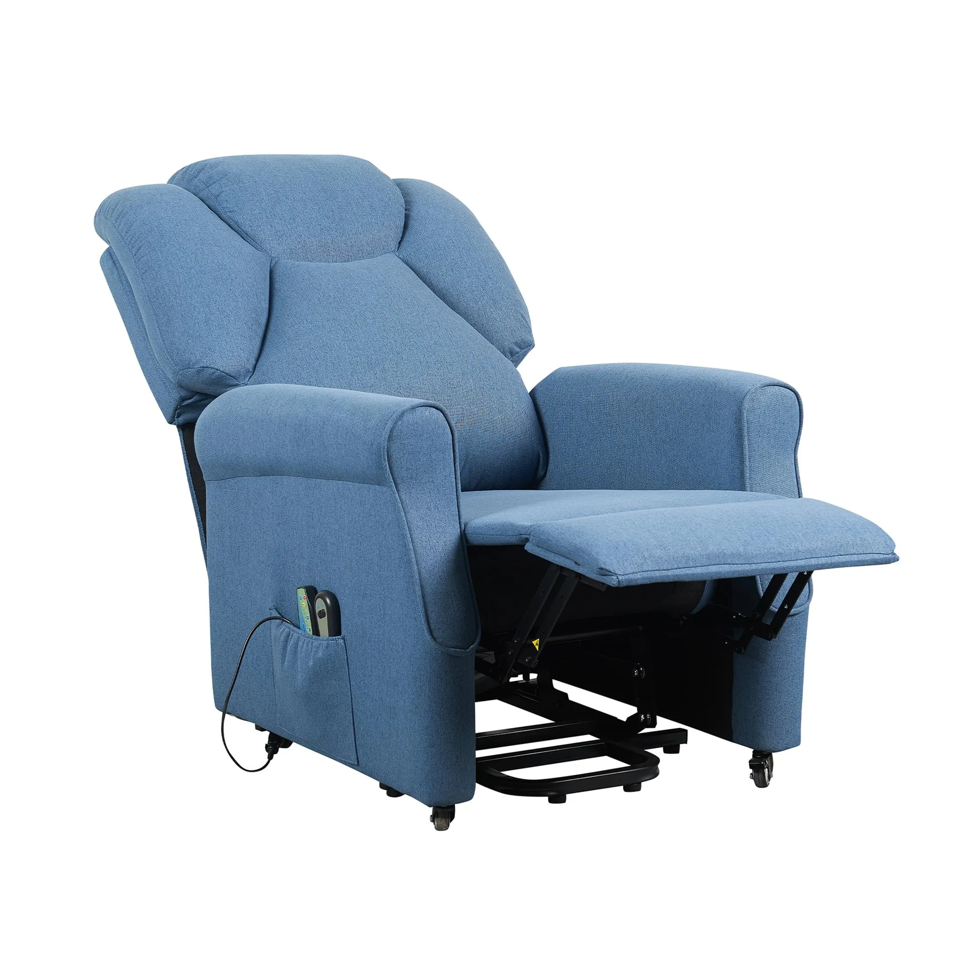Poltrone Italia Poltrona Relax Elettrica Elevabile con Vibromassaggio e Riscaldamento, Blu - immagine 3