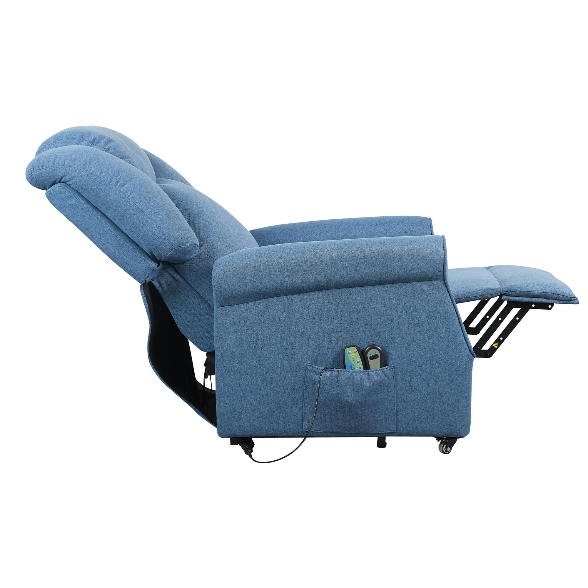 Poltrone Italia Poltrona Relax Elettrica Elevabile con Vibromassaggio e Riscaldamento, Blu - immagine 4