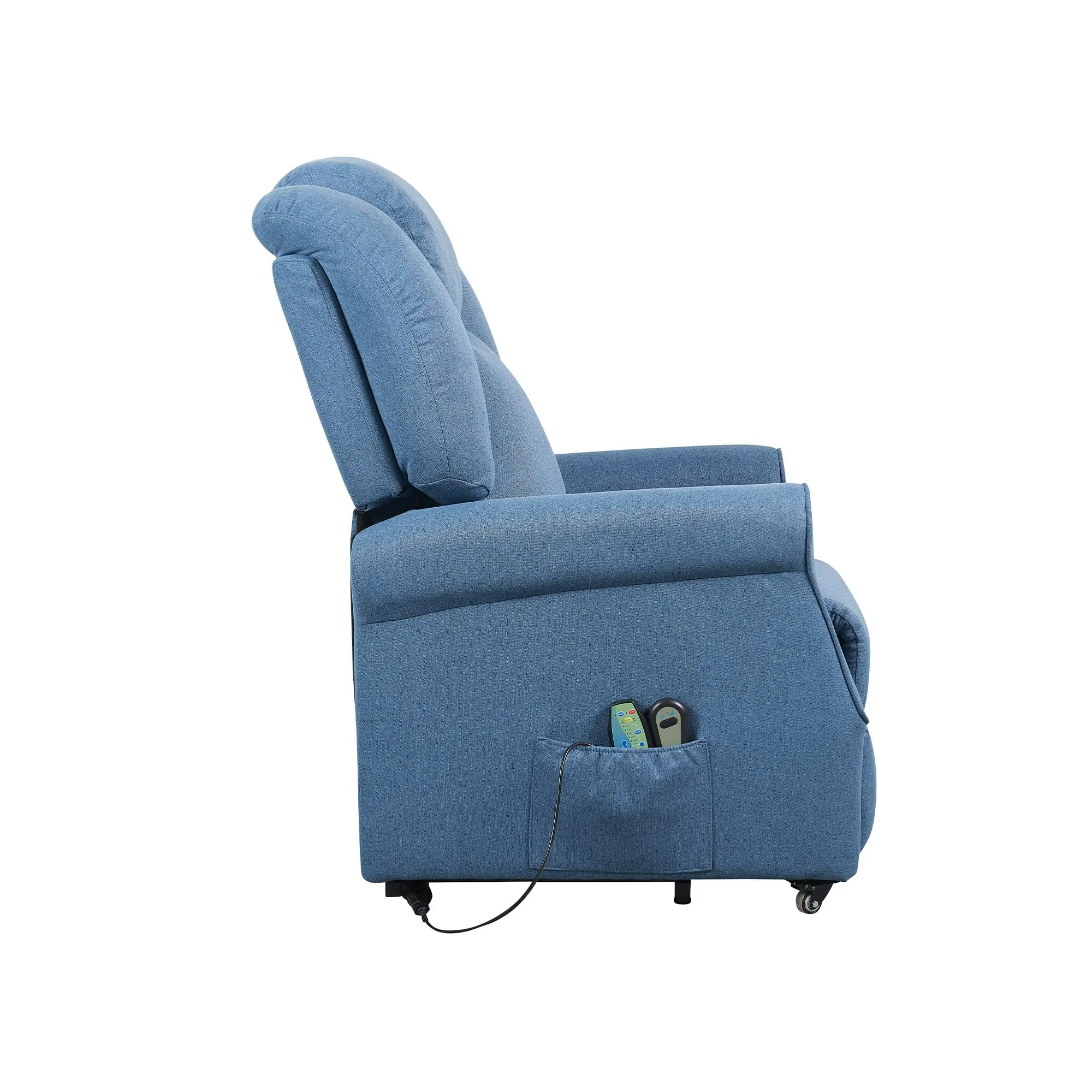 Poltrone Italia Poltrona Relax Elettrica Elevabile con Vibromassaggio e Riscaldamento, Blu - immagine 5