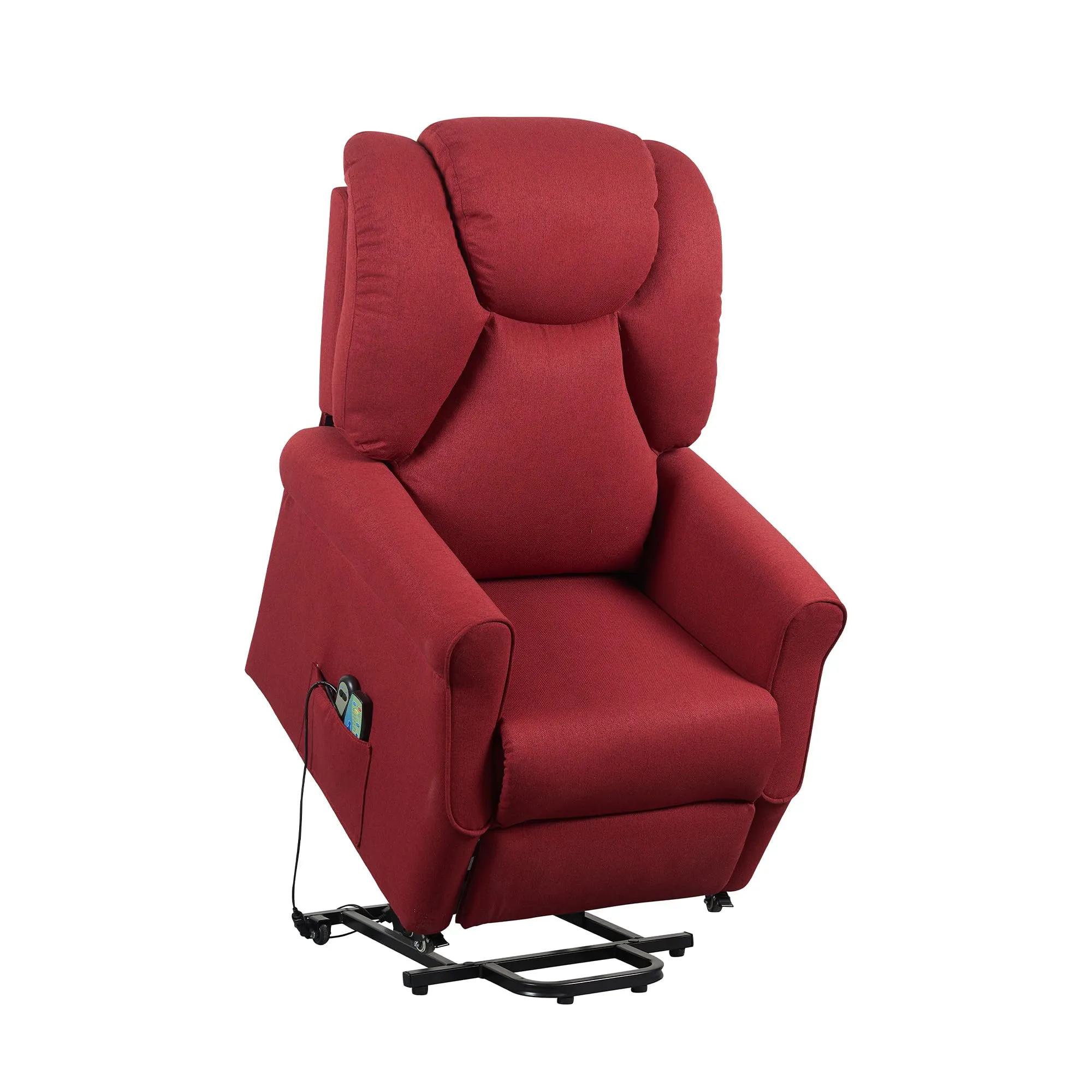 Poltrone Italia Poltrona Relax Elettrica Elevabile con Vibromassaggio e Riscaldamento, Rosso - immagine 3