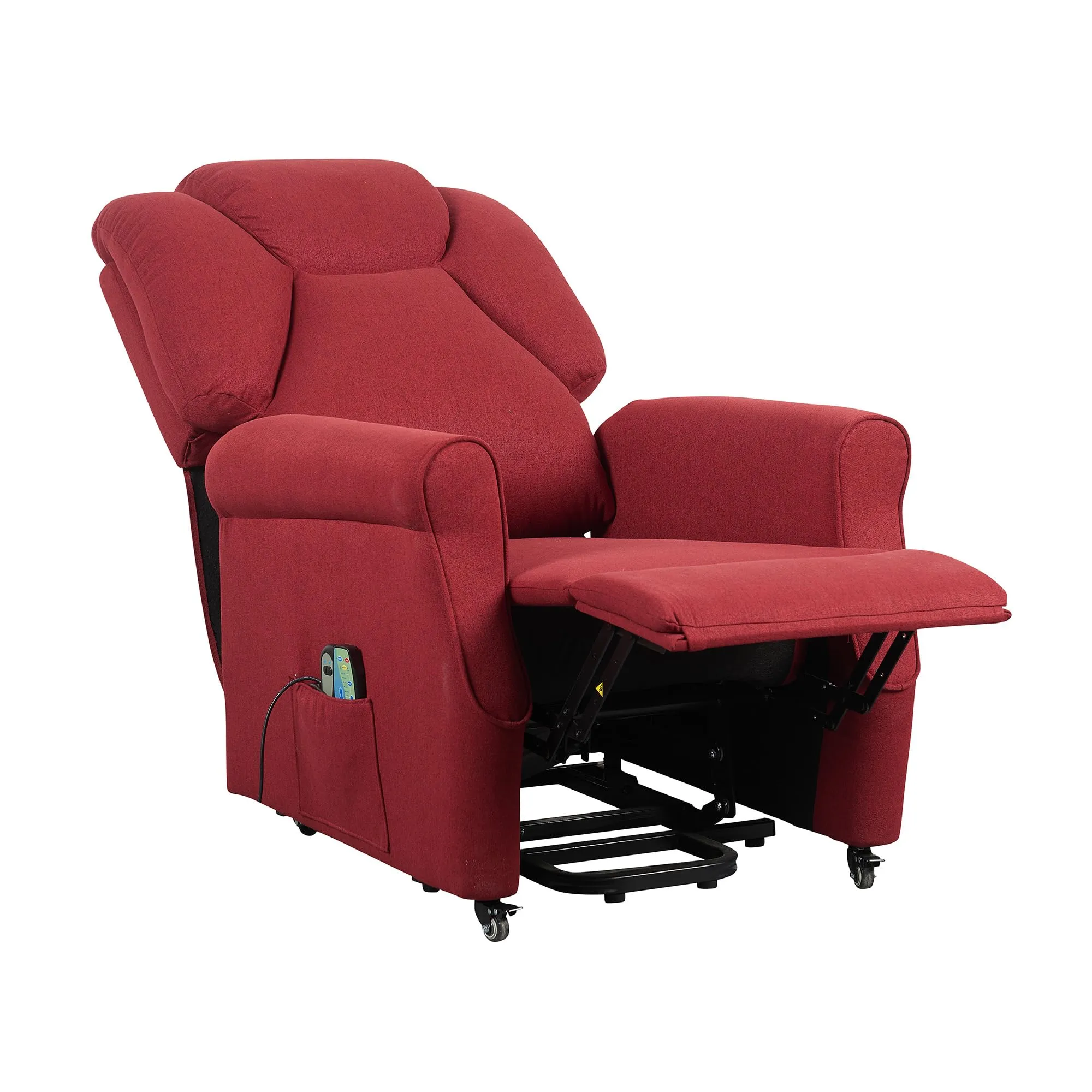 Poltrone Italia Poltrona Relax Elettrica Elevabile con Vibromassaggio e Riscaldamento, Rosso - immagine 4