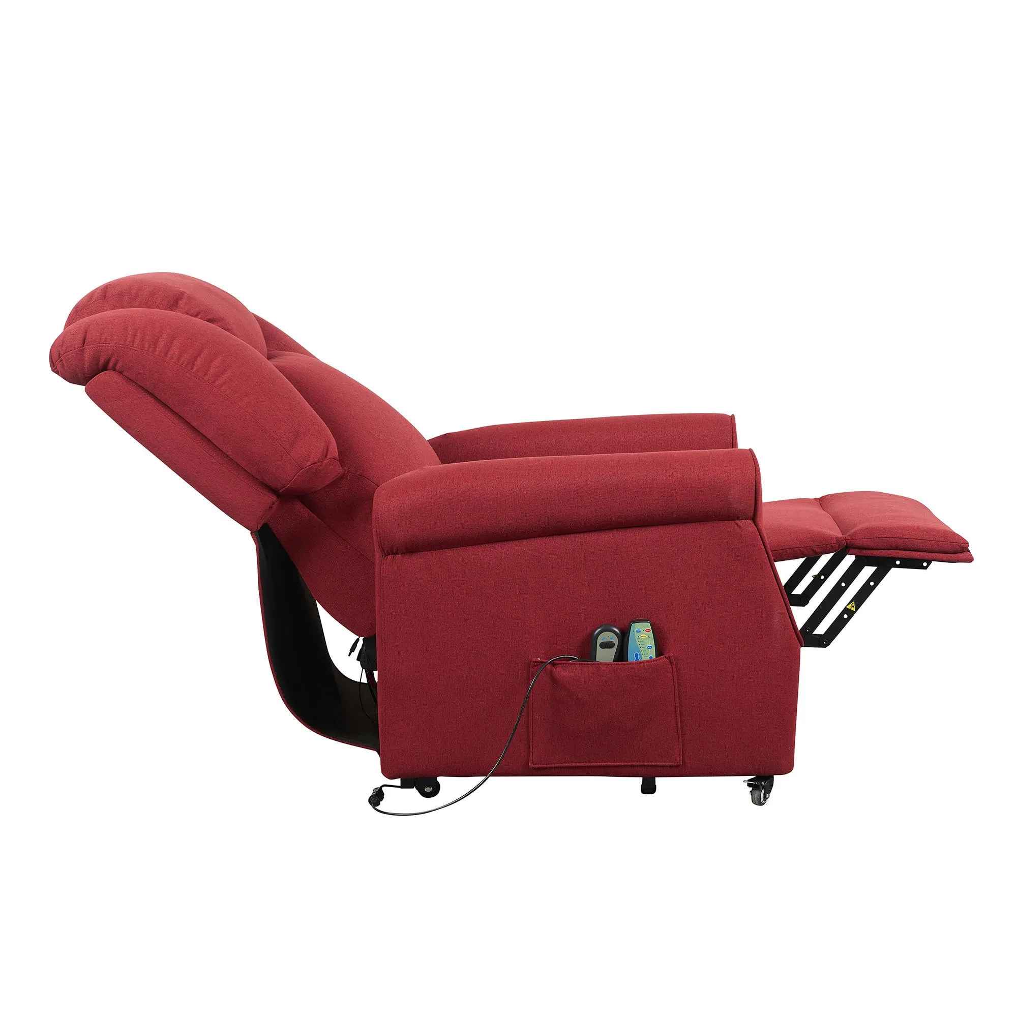 Poltrone Italia Poltrona Relax Elettrica Elevabile con Vibromassaggio e Riscaldamento, Rosso - immagine 5