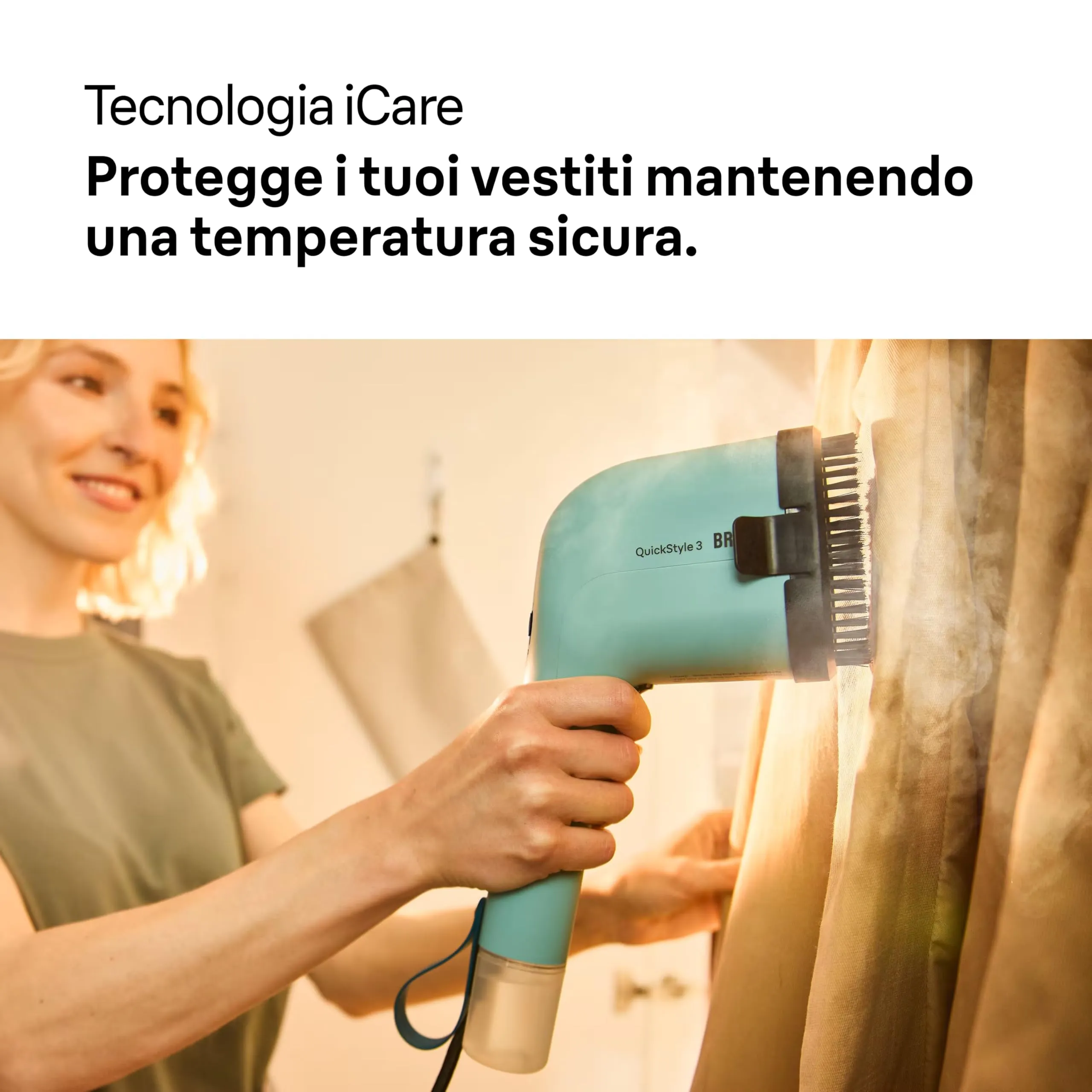 Braun QuickStyle 3 Ferro a Vapore Verticale 1100W Verde (GS3013GR) - immagine 7
