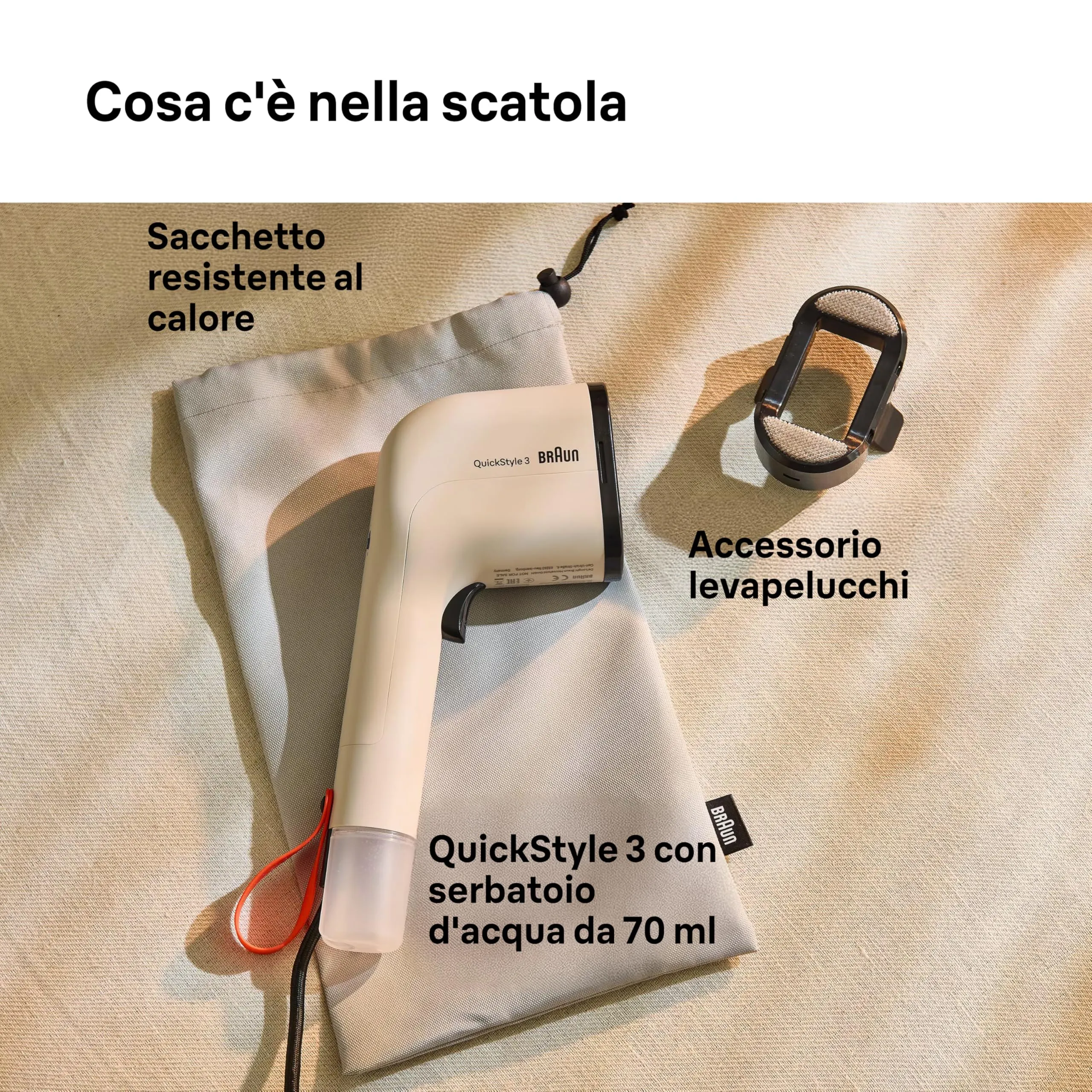 Braun QuickStyle 3 Ferro a Vapore Verticale, 1100W, Beige (GS3012BG) - immagine 8