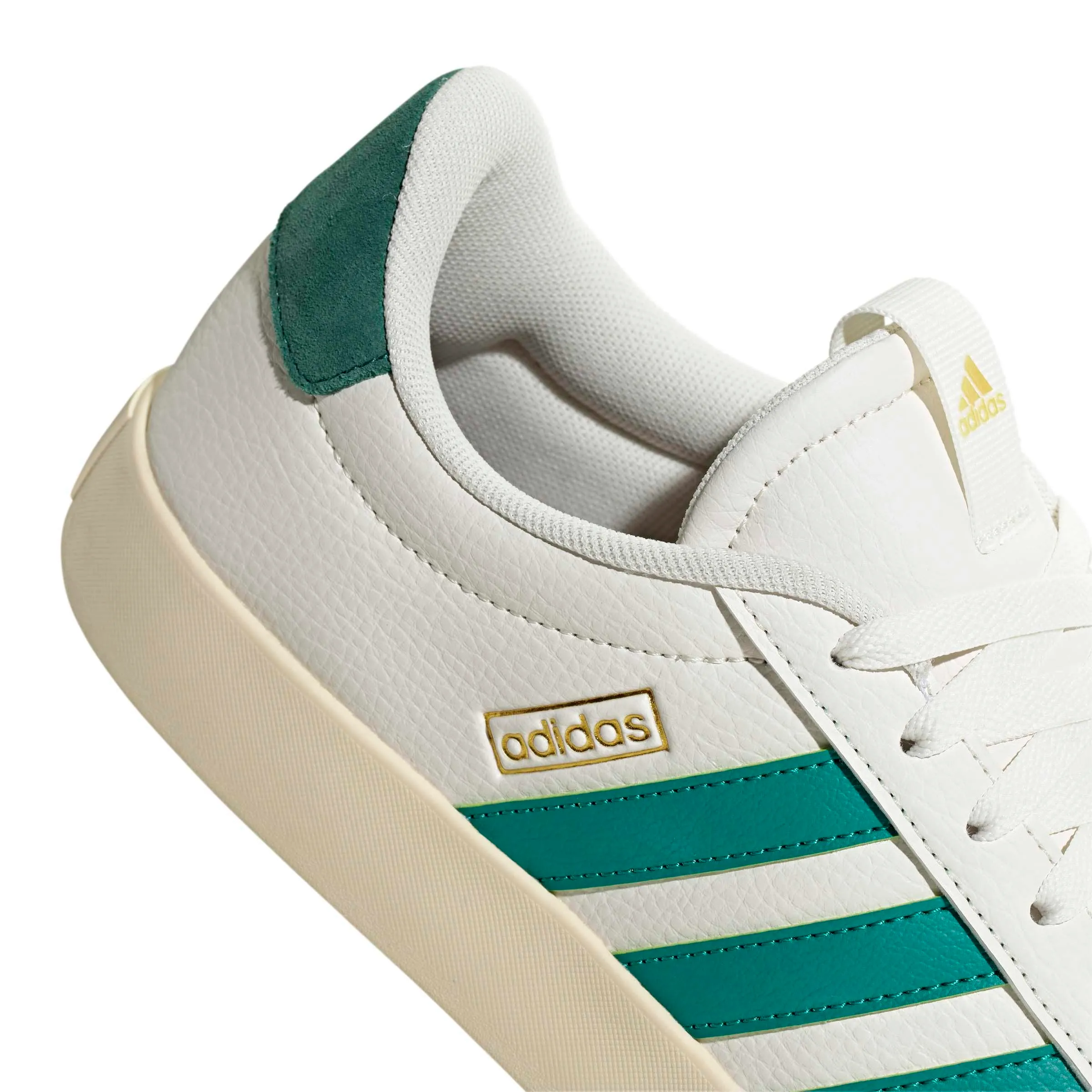 adidas VL Court 3.0 Shoes, Core White/Equipment Green/Gold Met., 46 EU - immagine 4