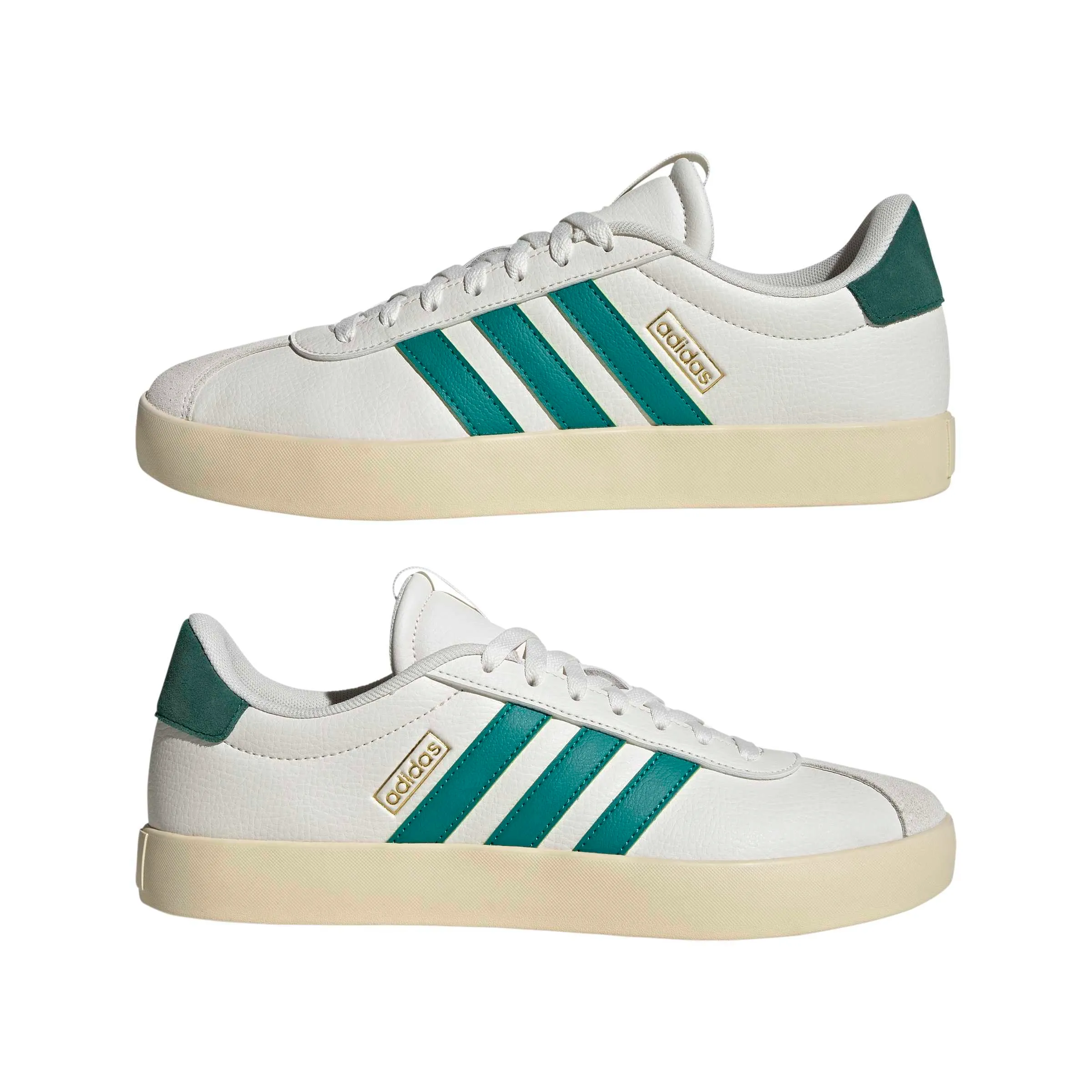 adidas VL Court 3.0 Shoes, Core White/Equipment Green/Gold Met., 46 EU - immagine 6