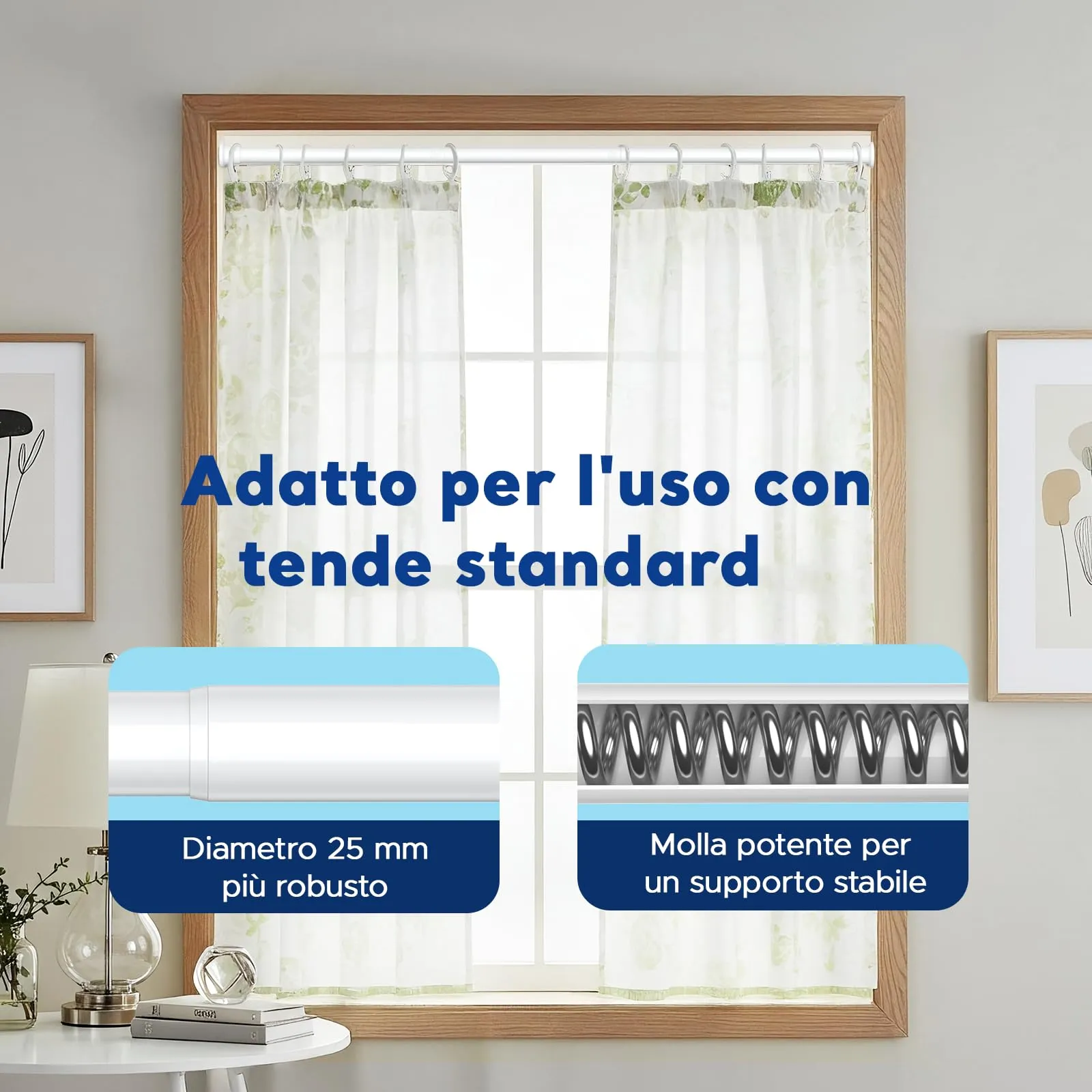 BSYXLSX Bastone Tenda a Pressione, Bianco, 71-98 cm, Ø 25 mm - immagine 6