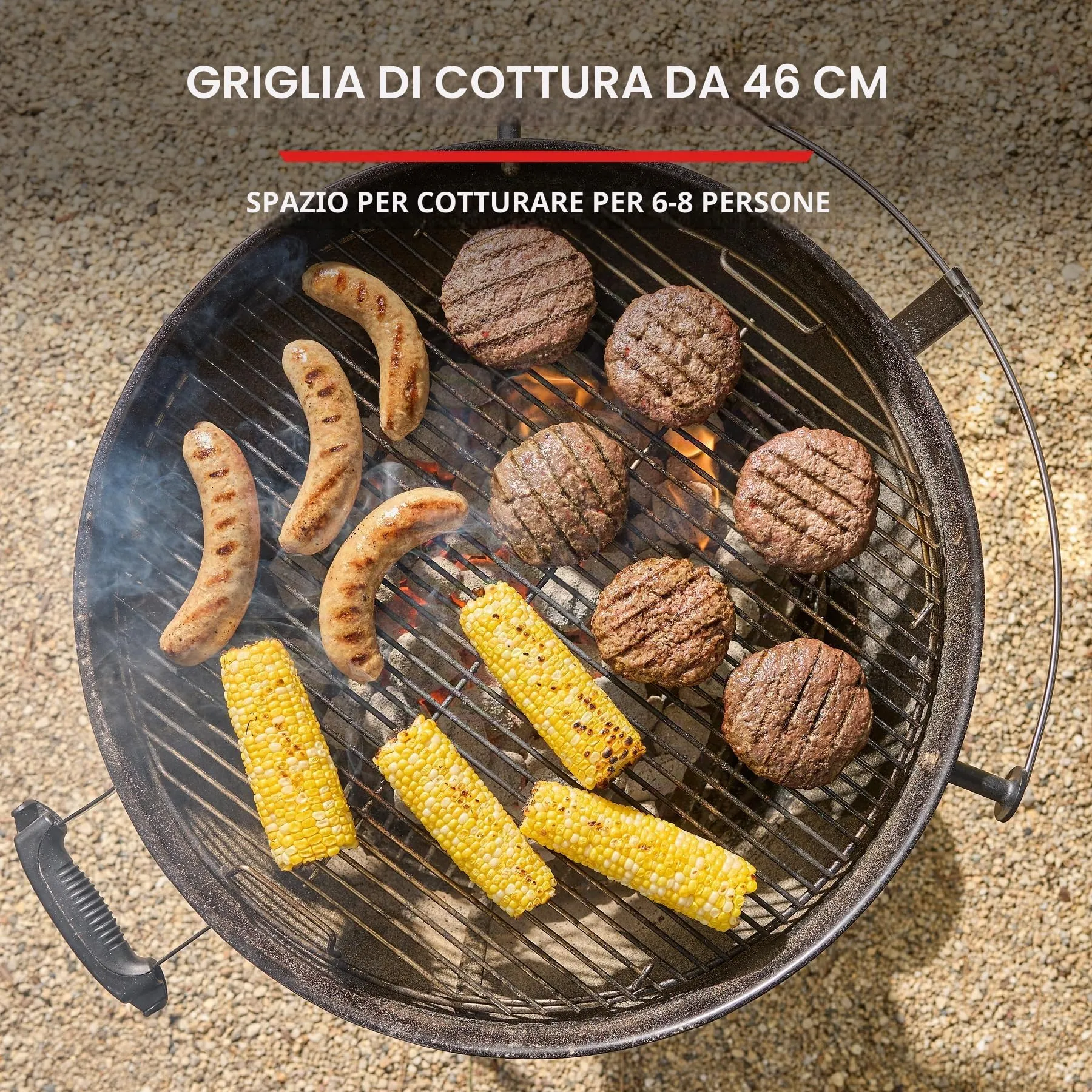Weber Original Kettle Barbecue a Carbone 47 cm con Supporto e Ruote - immagine 6