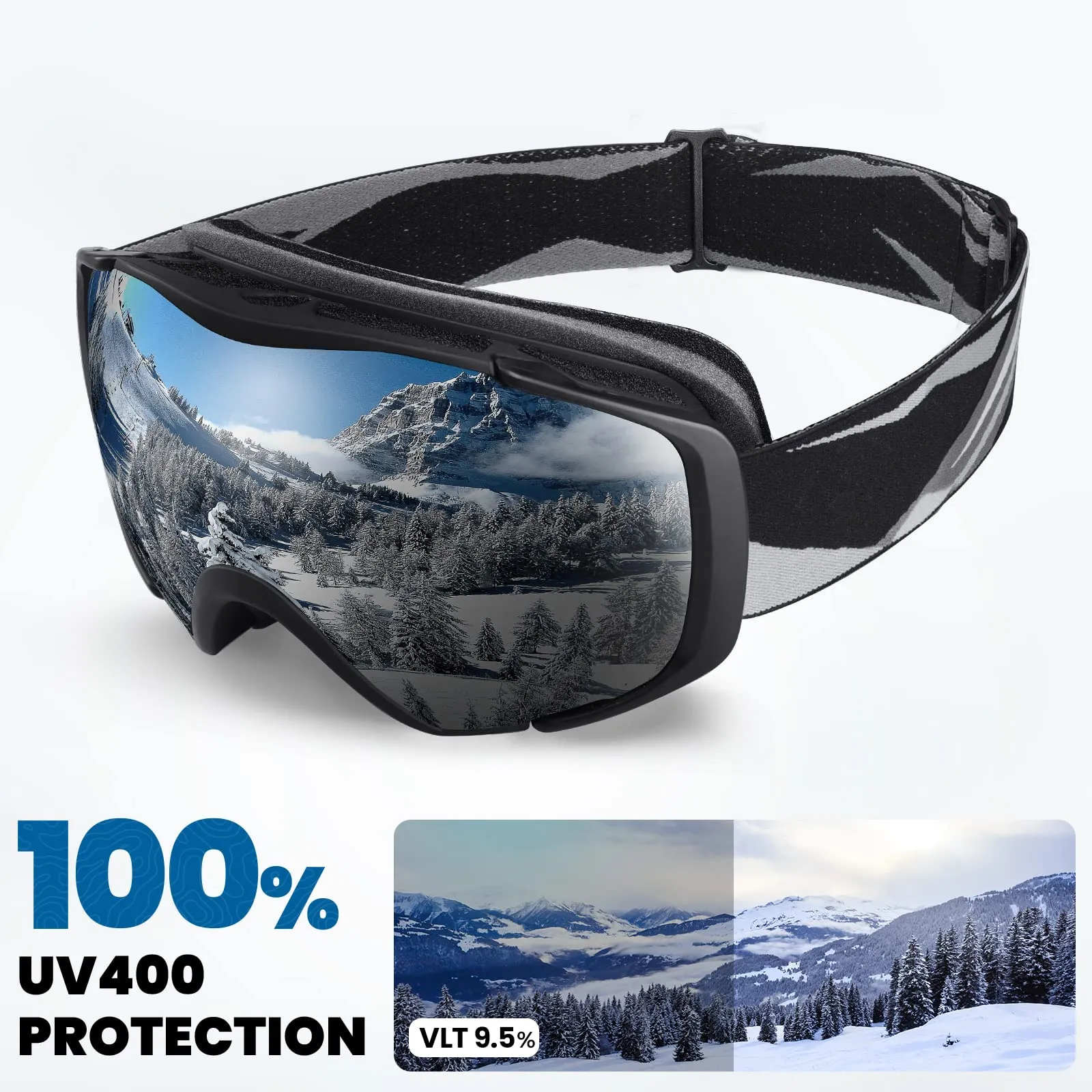 OutdoorMaster Maschera Sci Modello Classic OTG Lenti Anti-Appannamento e Protezione UV400 Compatibile con Casco e Occhiali da Vista - immagine 2