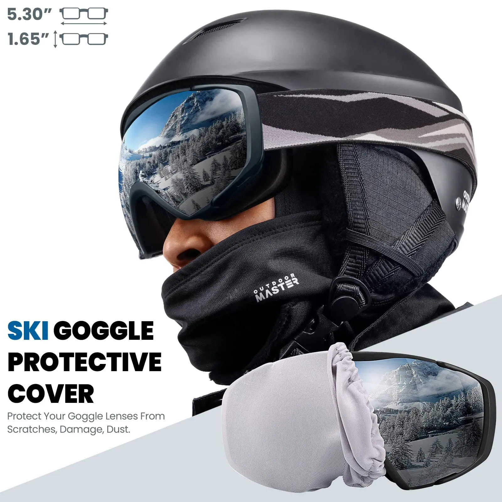 OutdoorMaster Maschera Sci Modello Classic OTG Lenti Anti-Appannamento e Protezione UV400 Compatibile con Casco e Occhiali da Vista - immagine 3