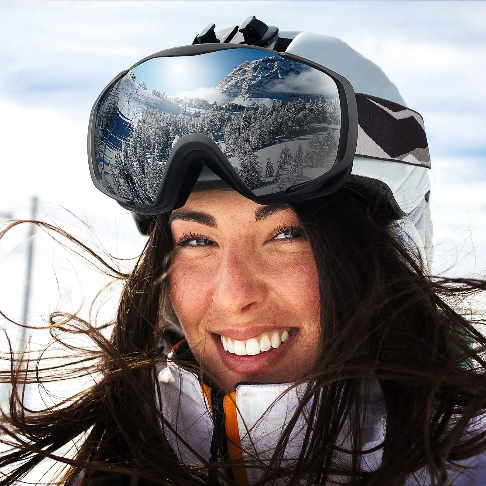 OutdoorMaster Maschera Sci Modello Classic OTG Lenti Anti-Appannamento e Protezione UV400 Compatibile con Casco e Occhiali da Vista - immagine 5