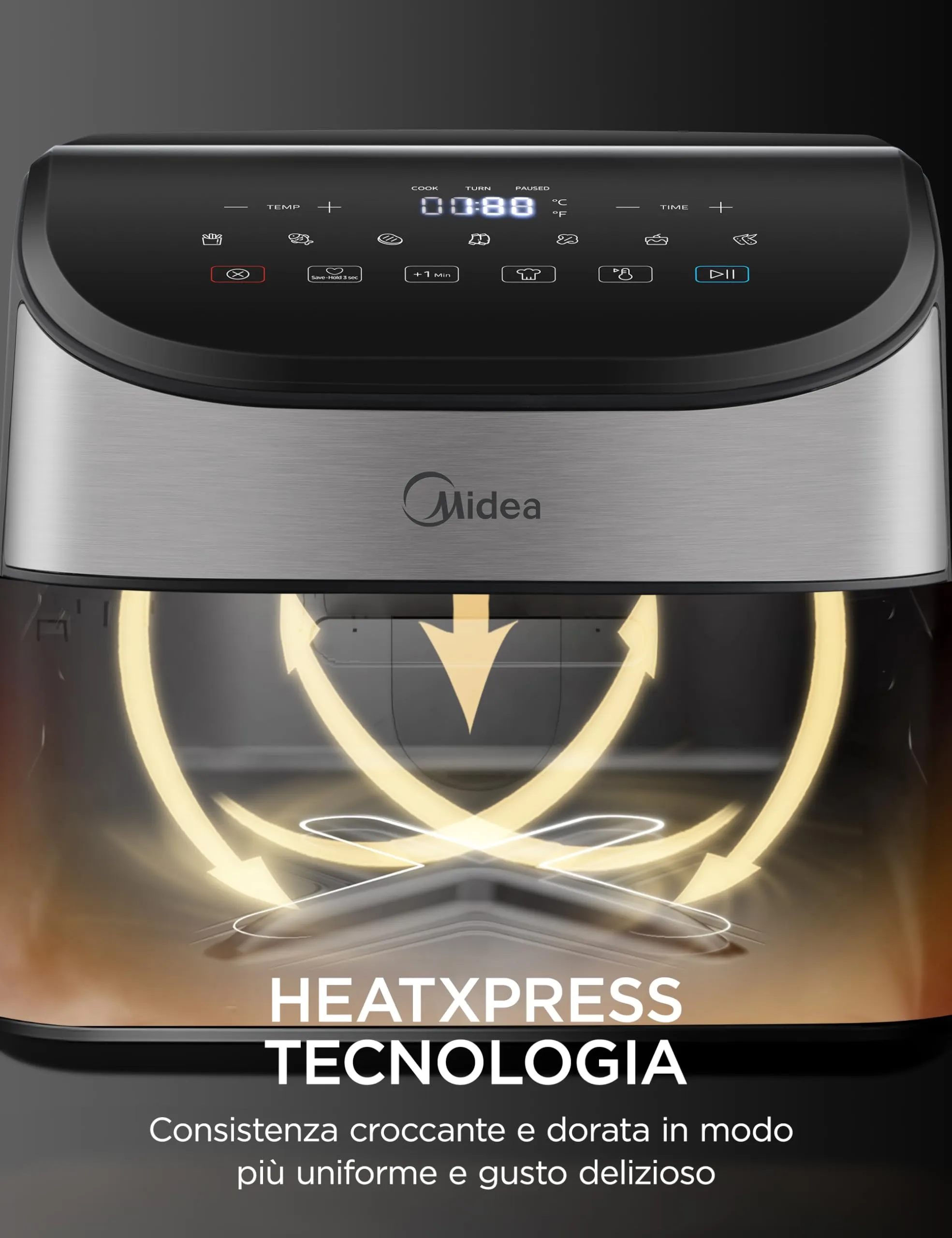 Midea Friggitrice ad Aria MAD45000ADK 1500W 4.5L Nero - immagine 6