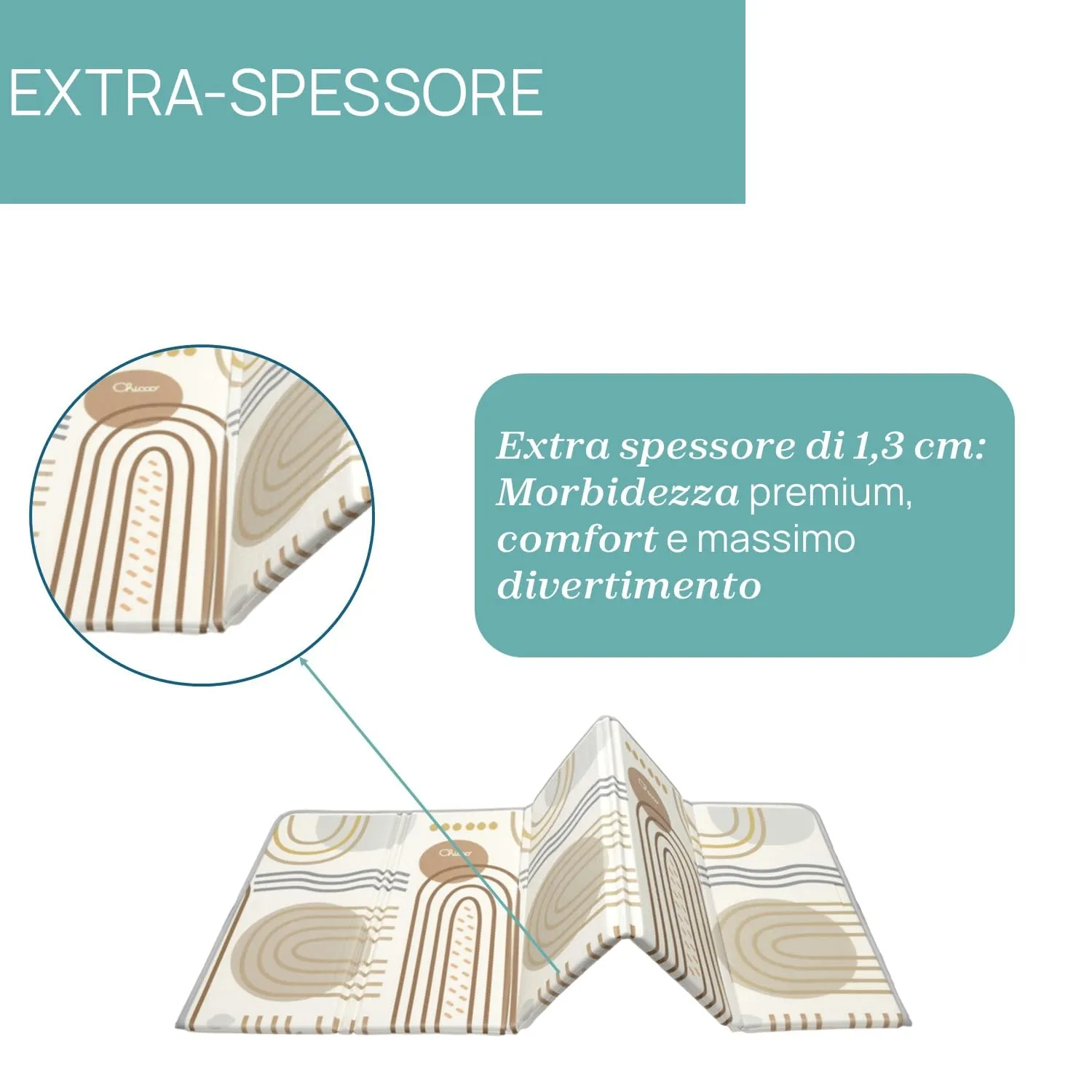 Chicco Tappeto Gioco Bambini 2in1, 200x180 cm, Spessore 1.3 cm, Double Face - immagine 4