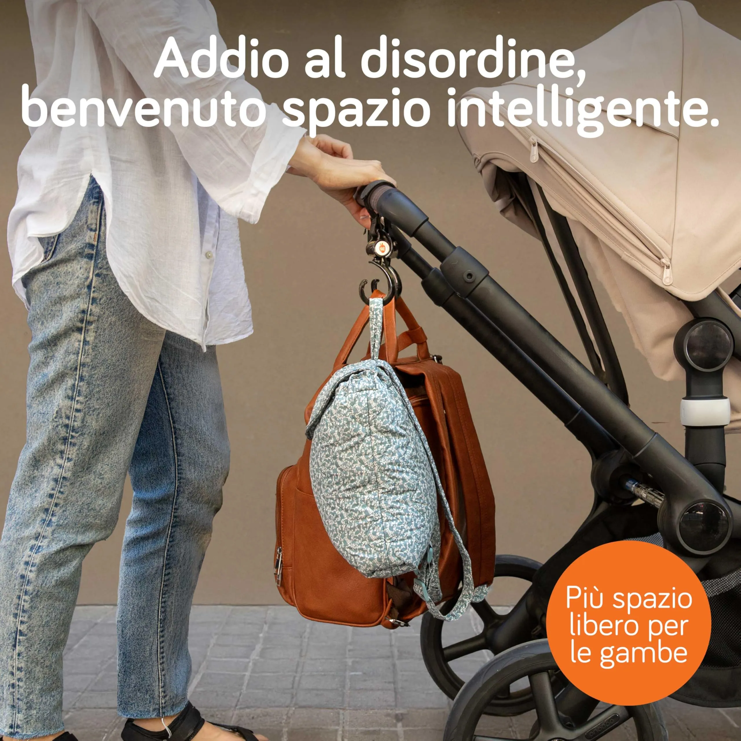 Baby Uma Ganci Passeggino Porta Borse Rotazione 360°, 2 Pezzi - immagine 3