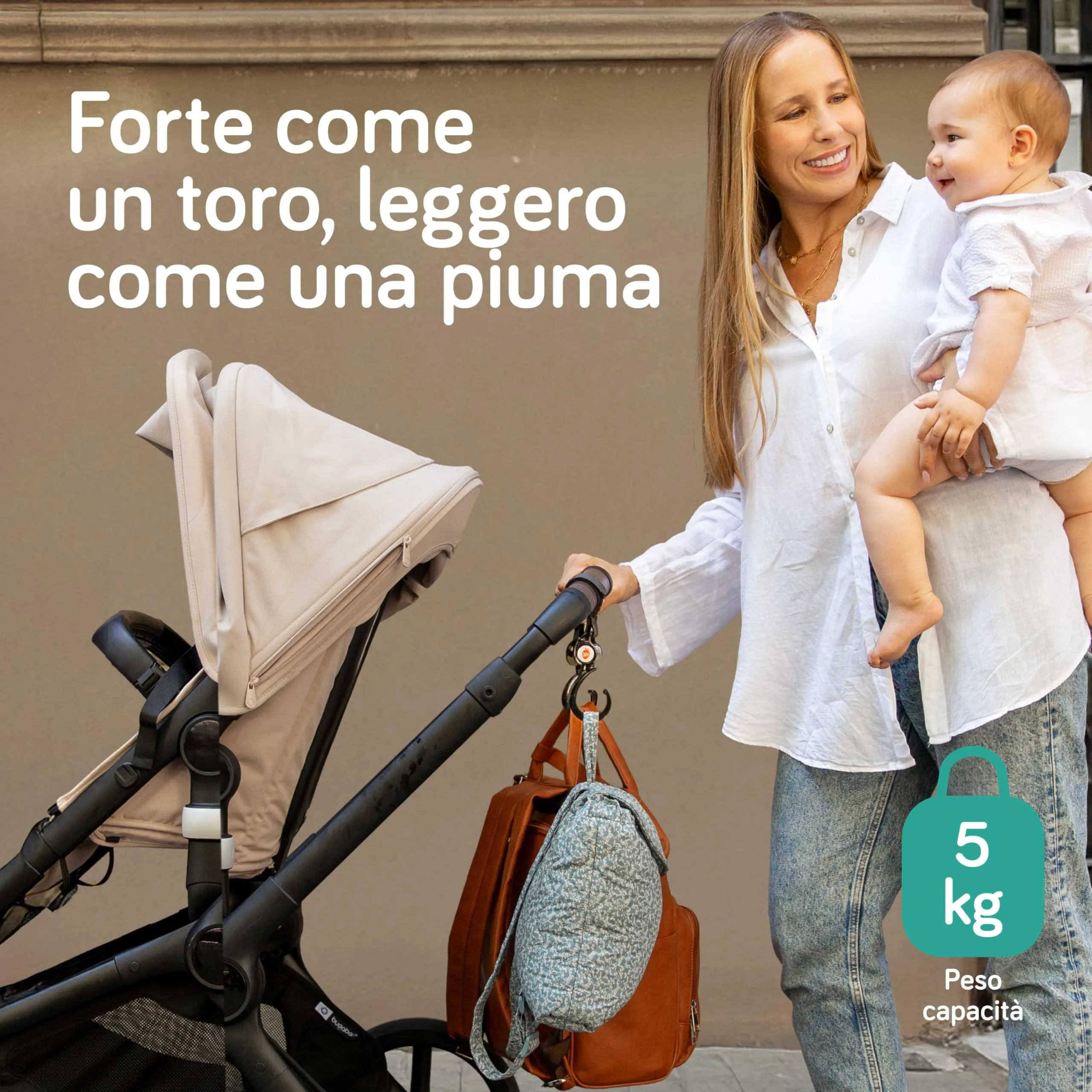 Baby Uma Ganci Passeggino Porta Borse Rotazione 360°, 2 Pezzi - immagine 7