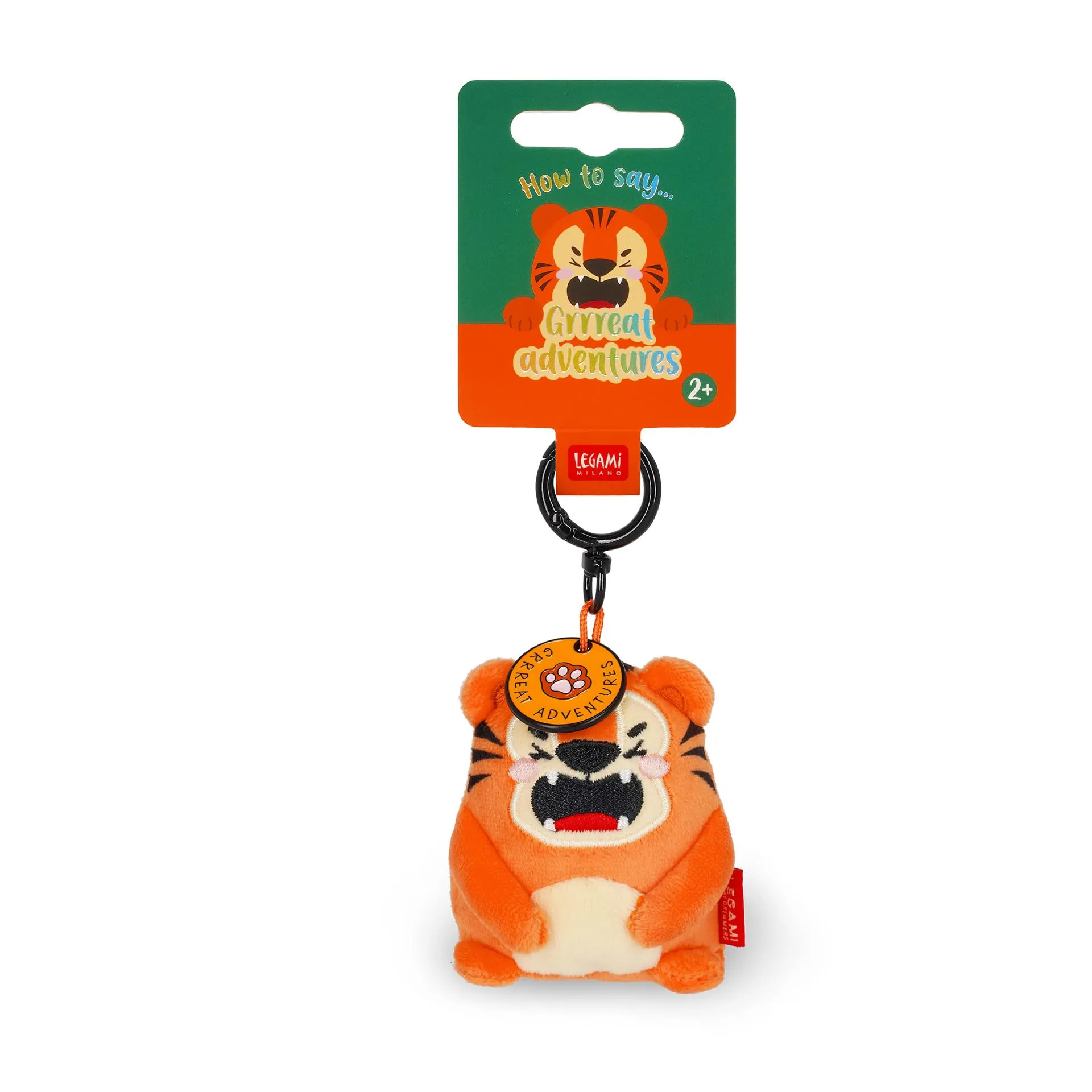 Legami Portachiavi Super Soft Tiger, Peluche con Messaggio Inciso e Moschettone in Zinco, 7x11 cm - immagine 4