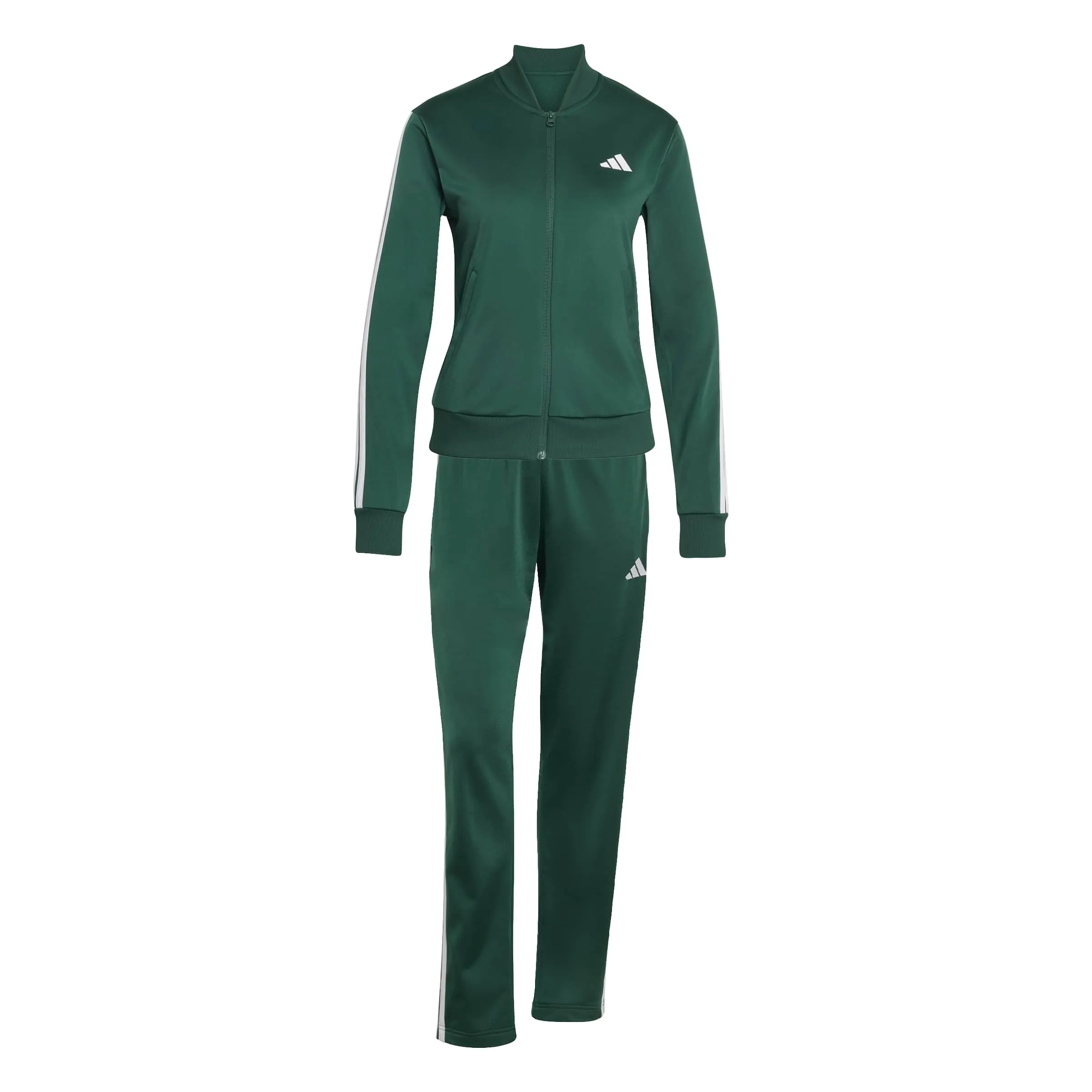 adidas Donna Essentials 3-Stripes Track Suit, Collegiate Green, L - immagine 1