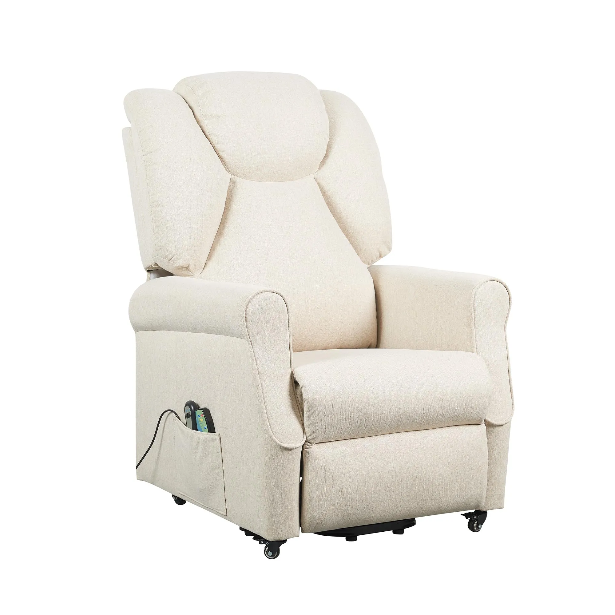 Poltrone Italia Poltrona Relax Elettrica Elevabile con Vibromassaggio e Riscaldamento, Beige - immagine 1