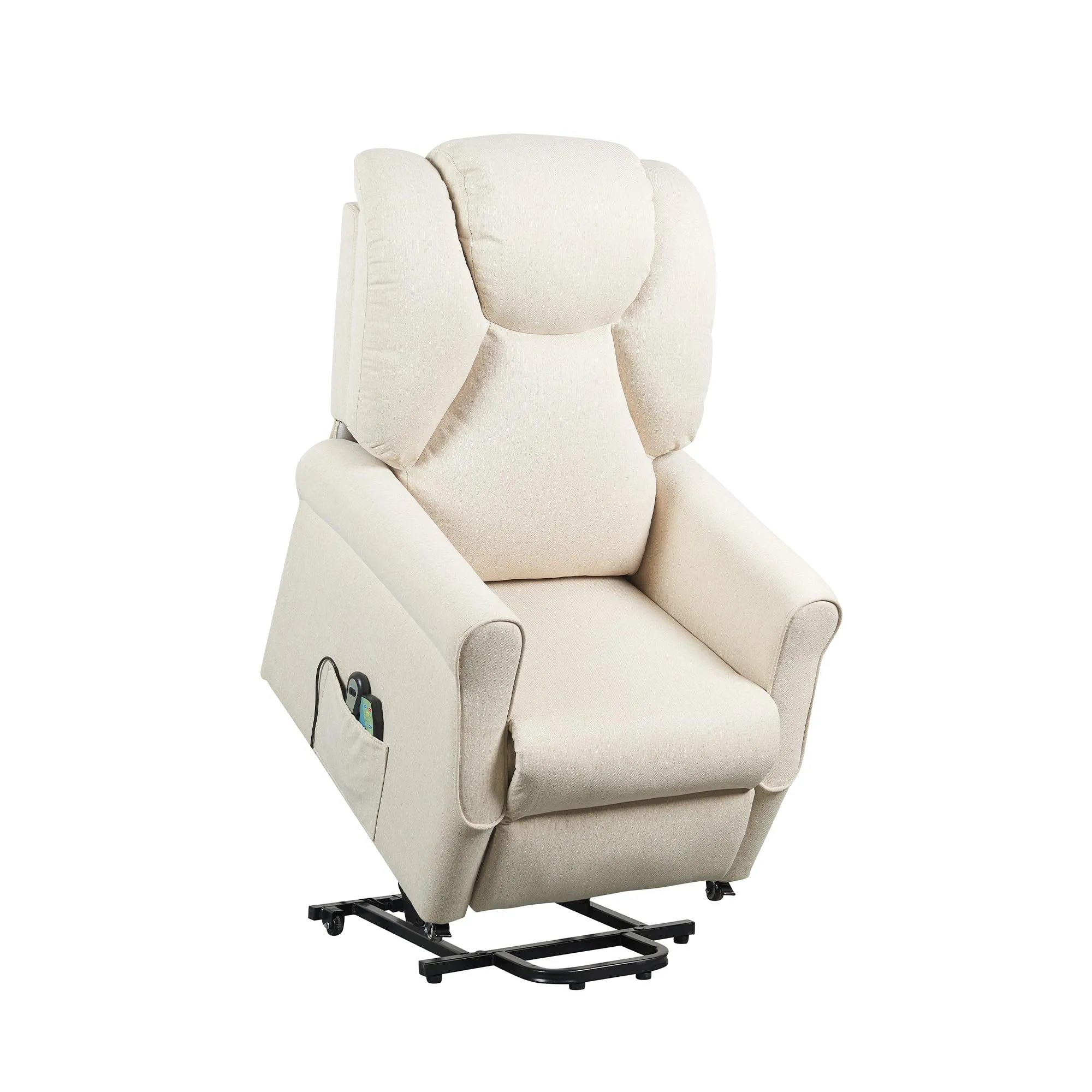Poltrone Italia Poltrona Relax Elettrica Elevabile con Vibromassaggio e Riscaldamento, Beige - immagine 2