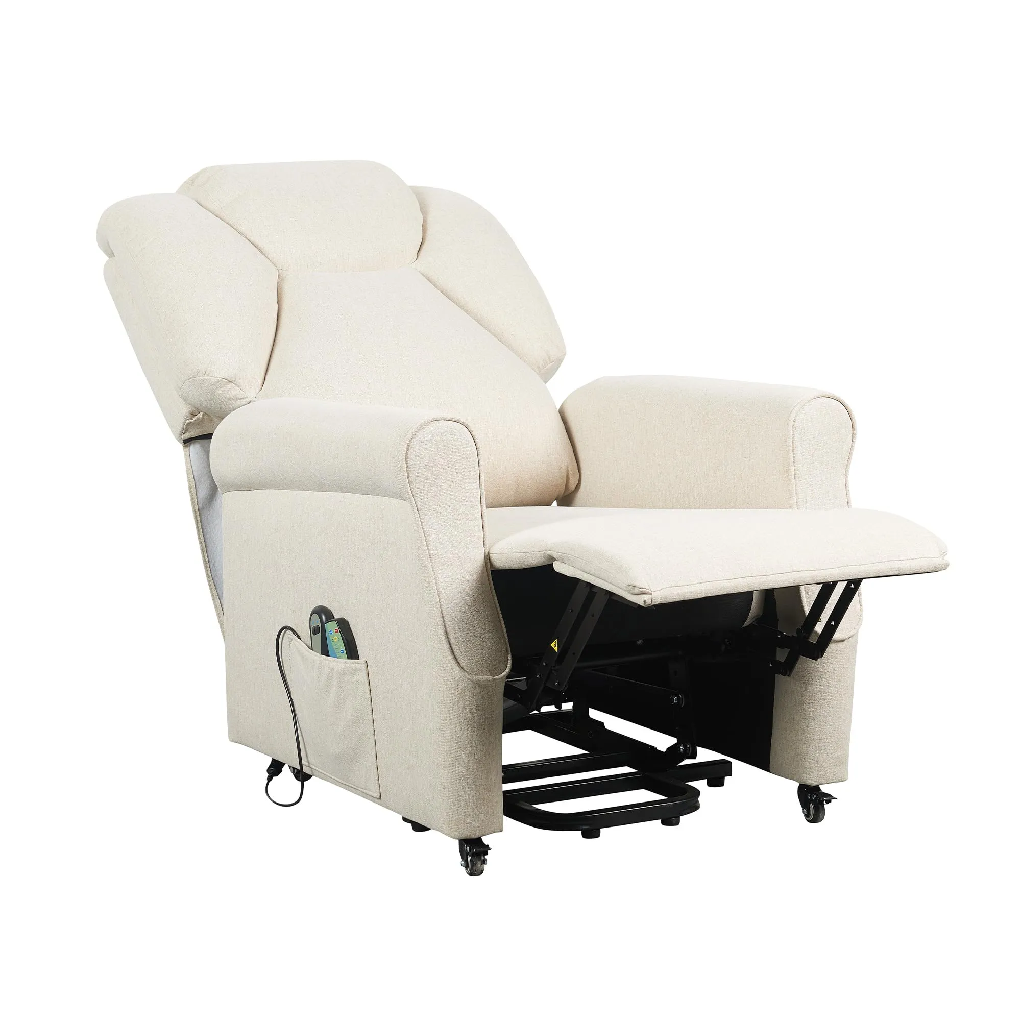 Poltrone Italia Poltrona Relax Elettrica Elevabile con Vibromassaggio e Riscaldamento, Beige - immagine 3