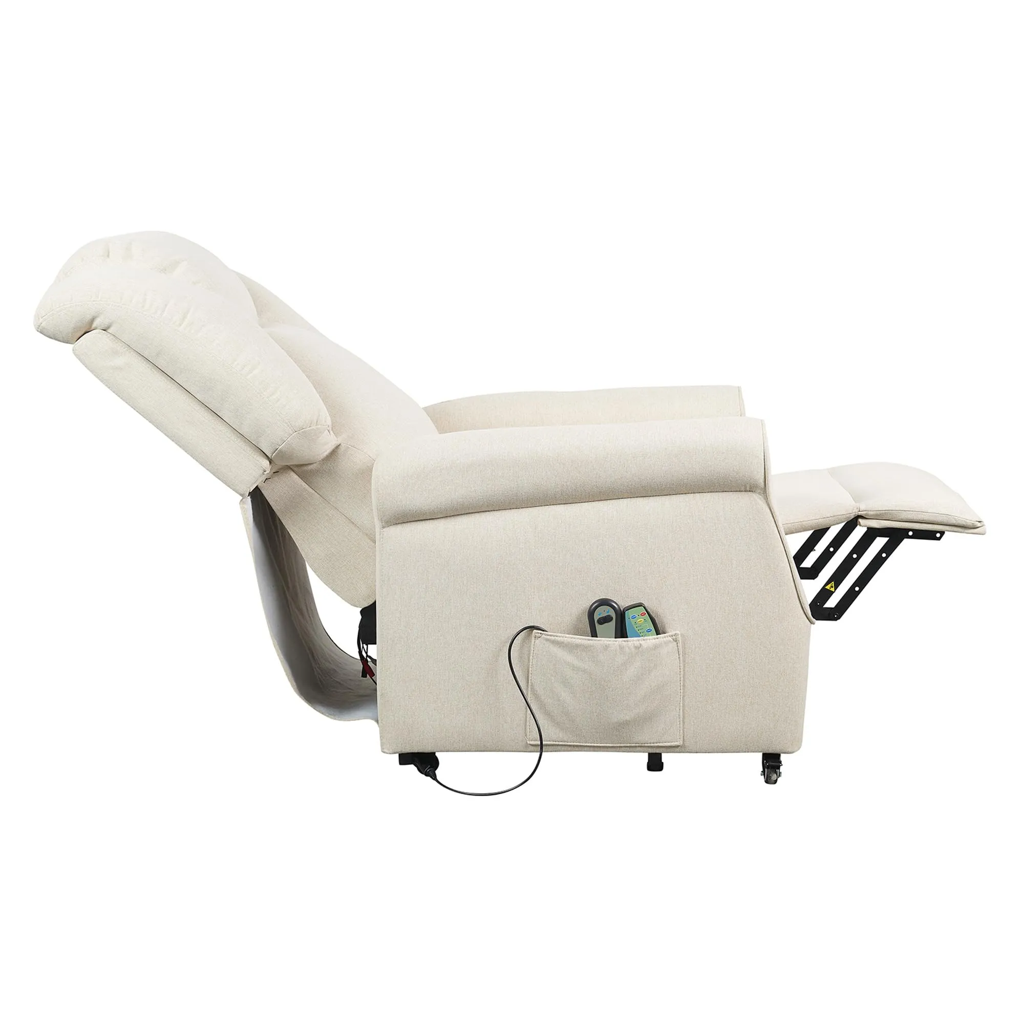Poltrone Italia Poltrona Relax Elettrica Elevabile con Vibromassaggio e Riscaldamento, Beige - immagine 4