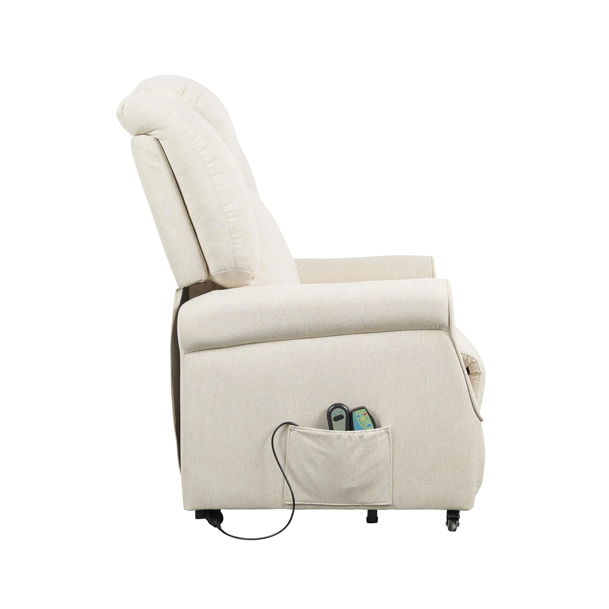 Poltrone Italia Poltrona Relax Elettrica Elevabile con Vibromassaggio e Riscaldamento, Beige - immagine 5