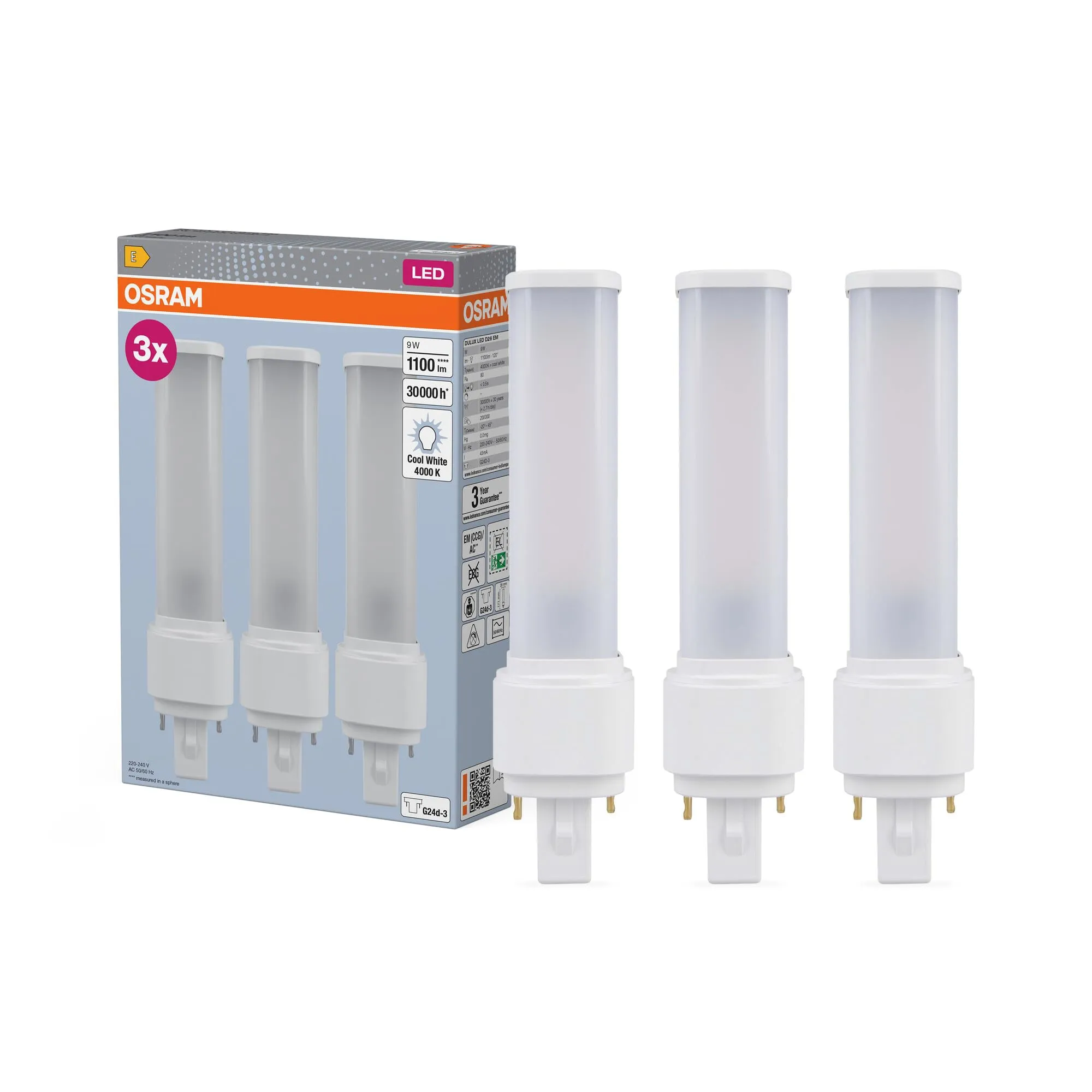 Osram Dulux D26 LED Compact Lamp 9W G24D-3 4000K - immagine 1