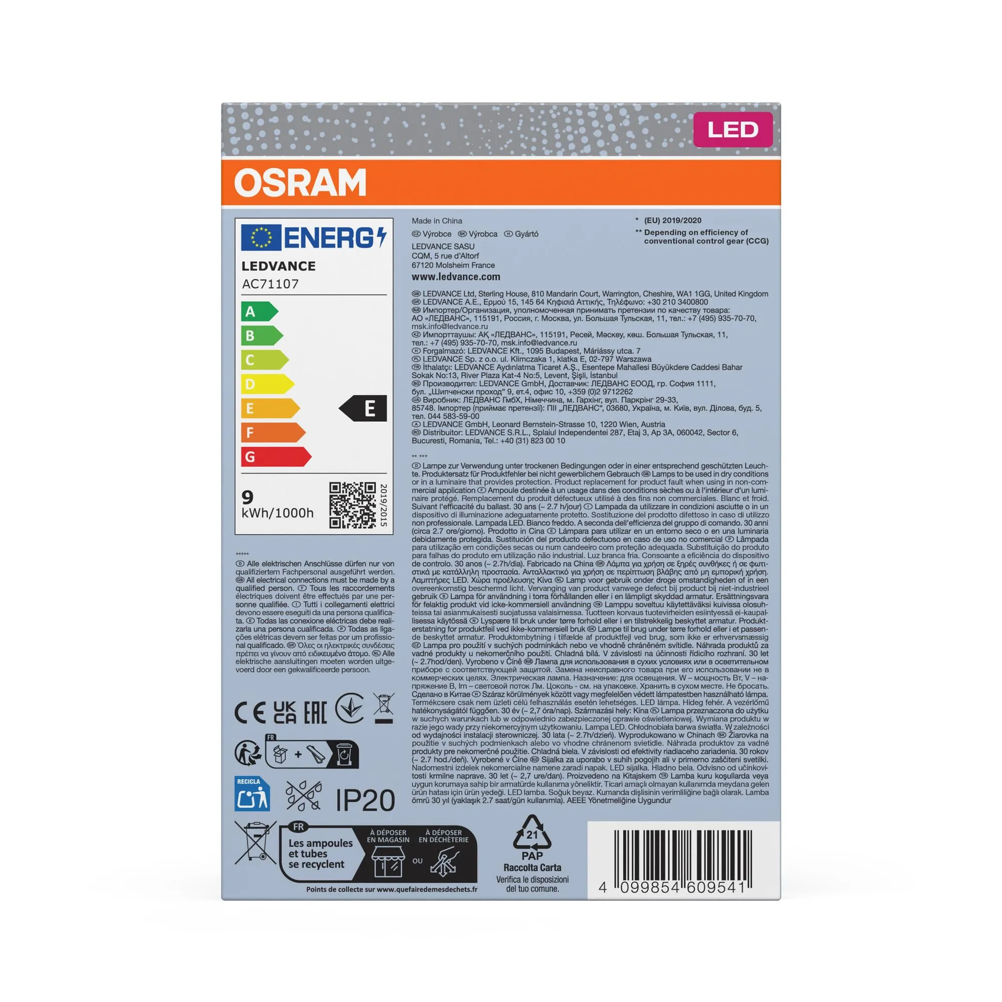 Osram Dulux D26 LED Compact Lamp 9W G24D-3 4000K - immagine 3