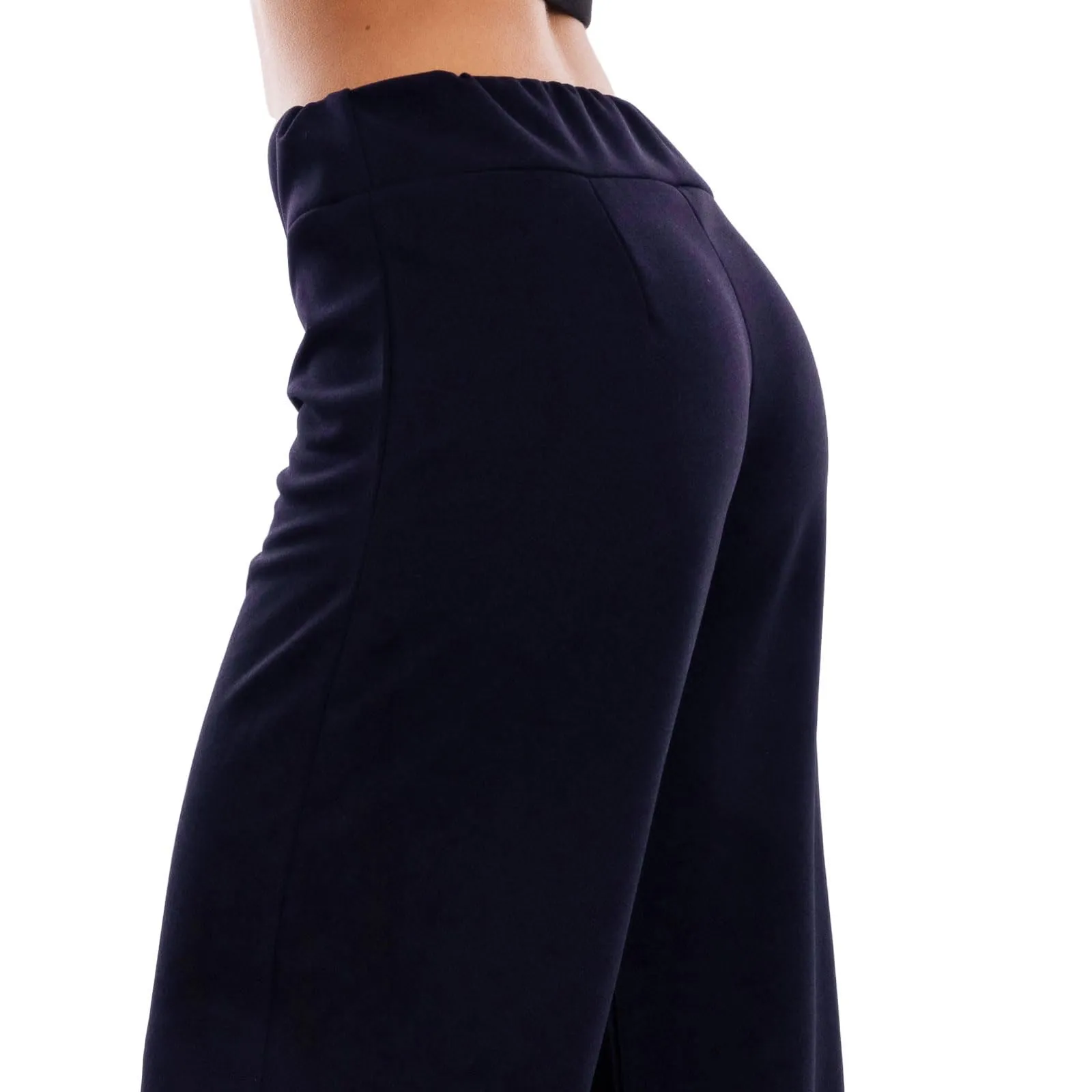Toocool Pantaloni a Palazzo Basic Elastico in Vita VI-9292, Blu Scuro, XL - immagine 3