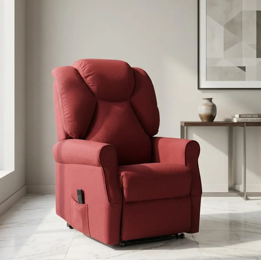 Poltrone Italia Angela2 Poltrona Relax Alzapersona Zero Gravity 2 motori, Roller 4 ruote, Rosso - immagine 2