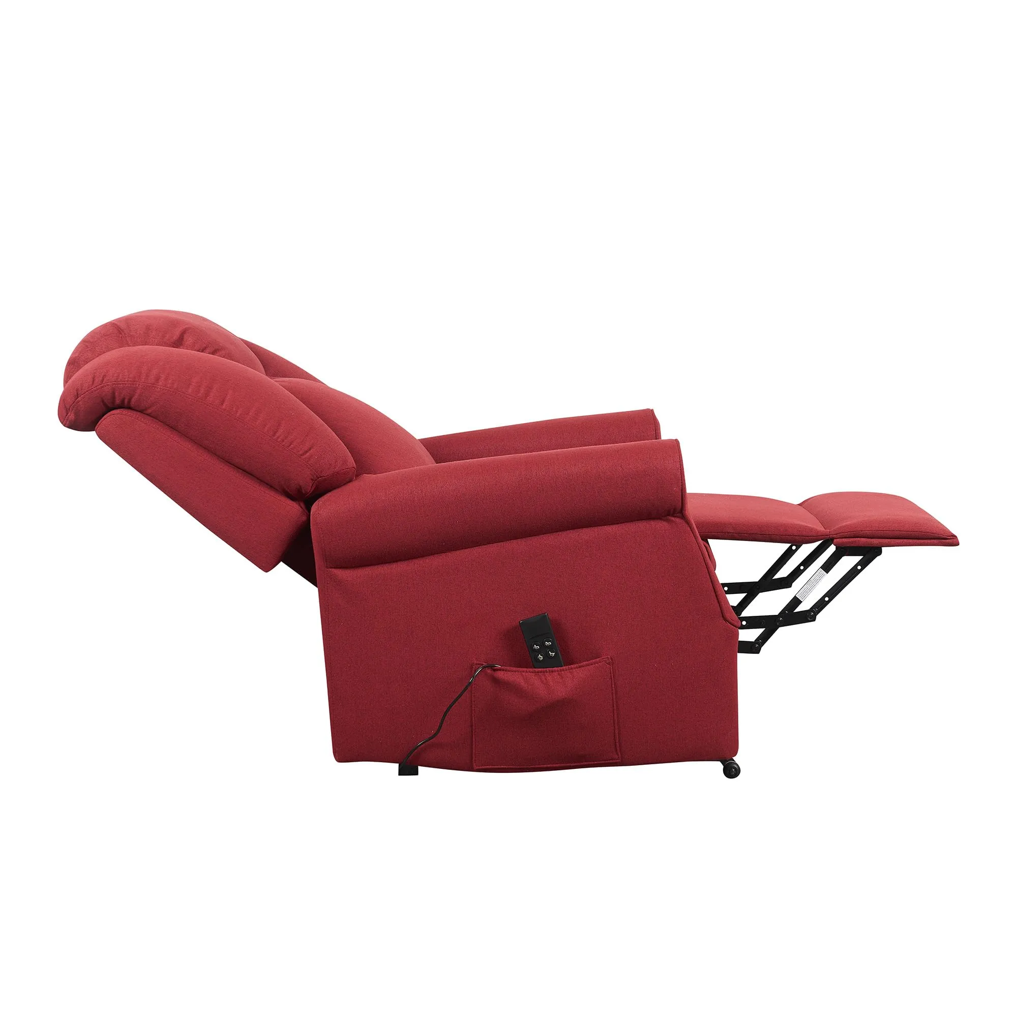 Poltrone Italia Angela2 Poltrona Relax Alzapersona Zero Gravity 2 motori, Roller 4 ruote, Rosso - immagine 4
