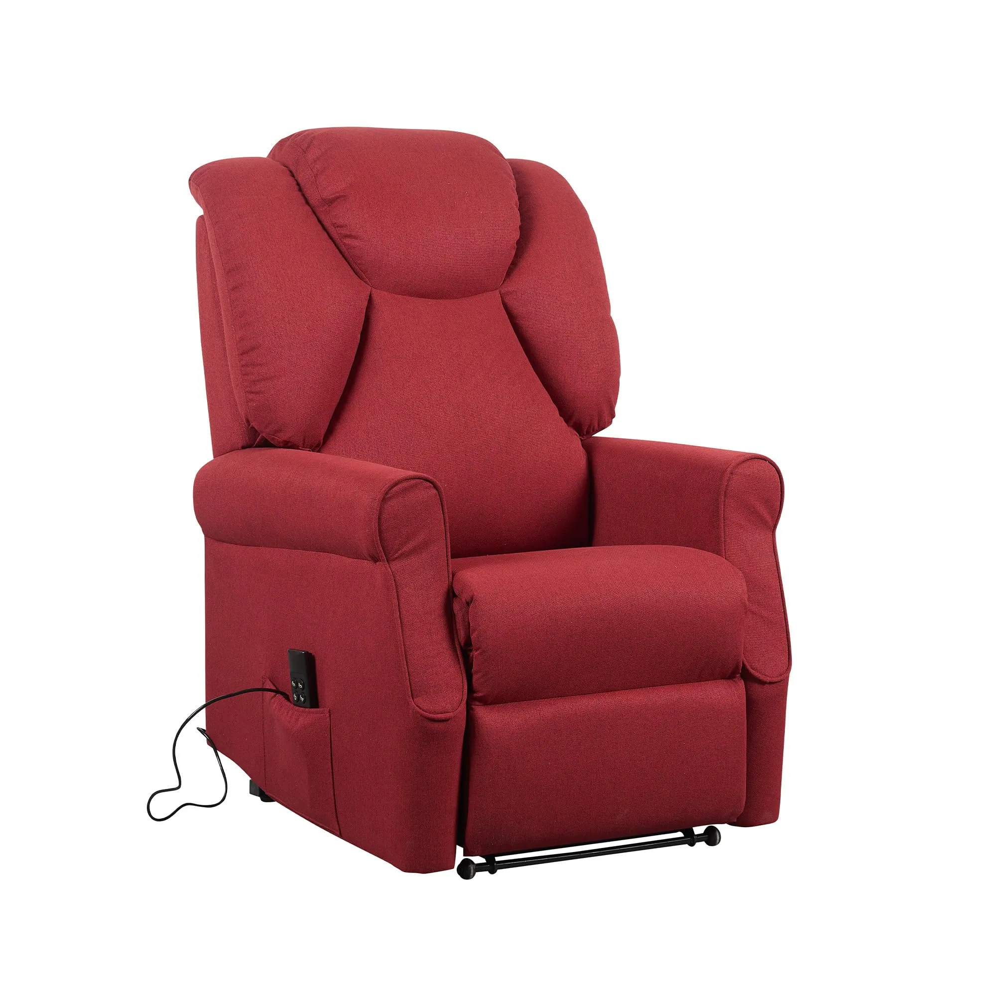 Poltrone Italia Angela2 Poltrona Relax Alzapersona Zero Gravity 2 motori, Roller 4 ruote, Rosso - immagine 5