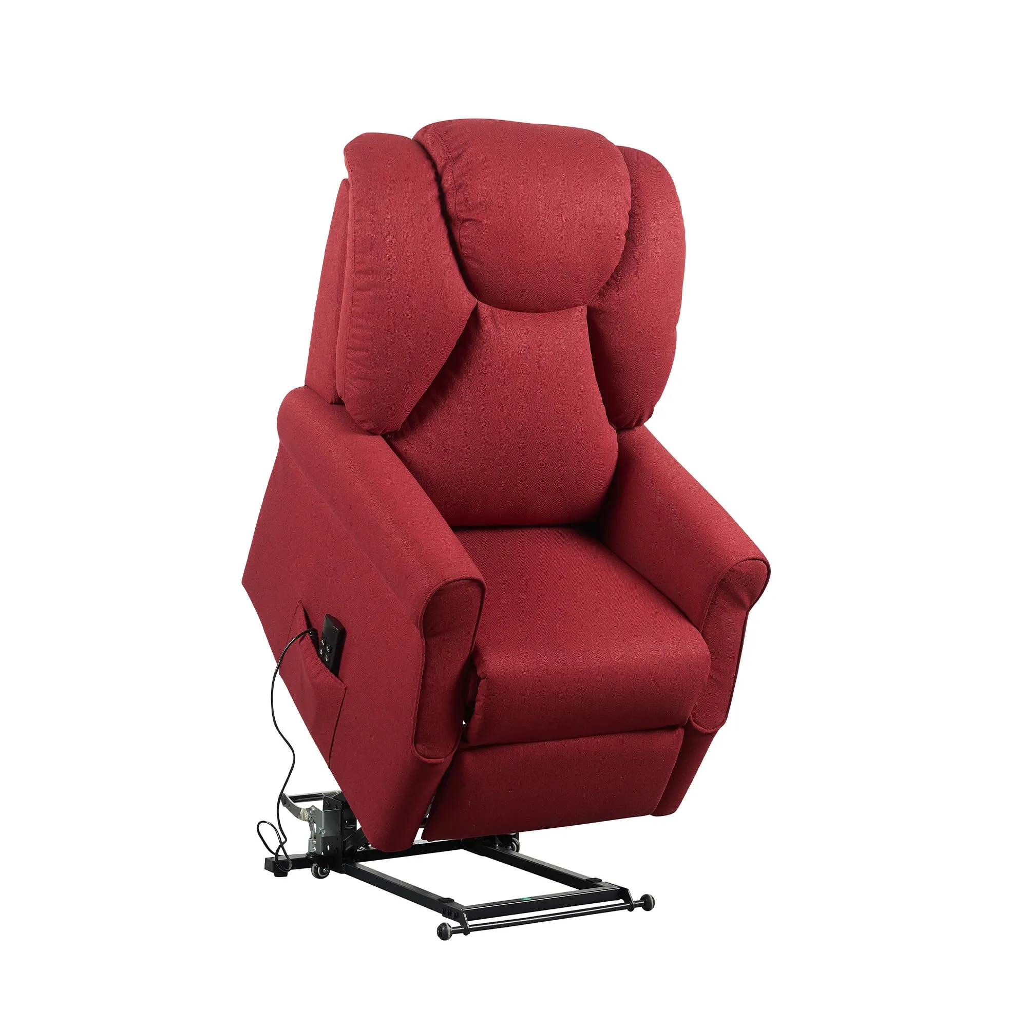 Poltrone Italia Angela2 Poltrona Relax Alzapersona Zero Gravity 2 motori, Roller 4 ruote, Rosso - immagine 6