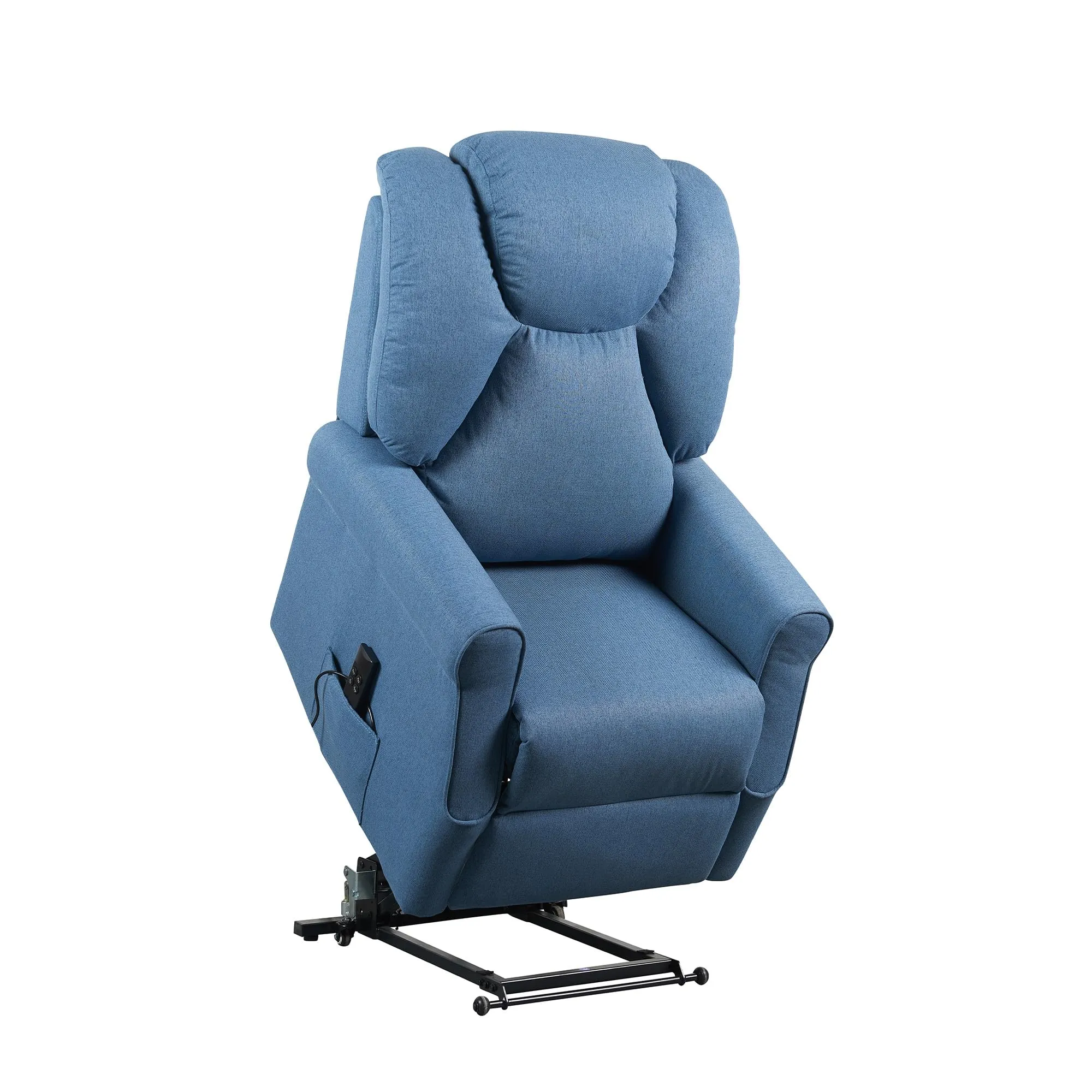 Poltrone Italia Poltrona Relax Alzapersona Zero Gravity 2 Motori con Roller 4 Ruote, Blu - immagine 3