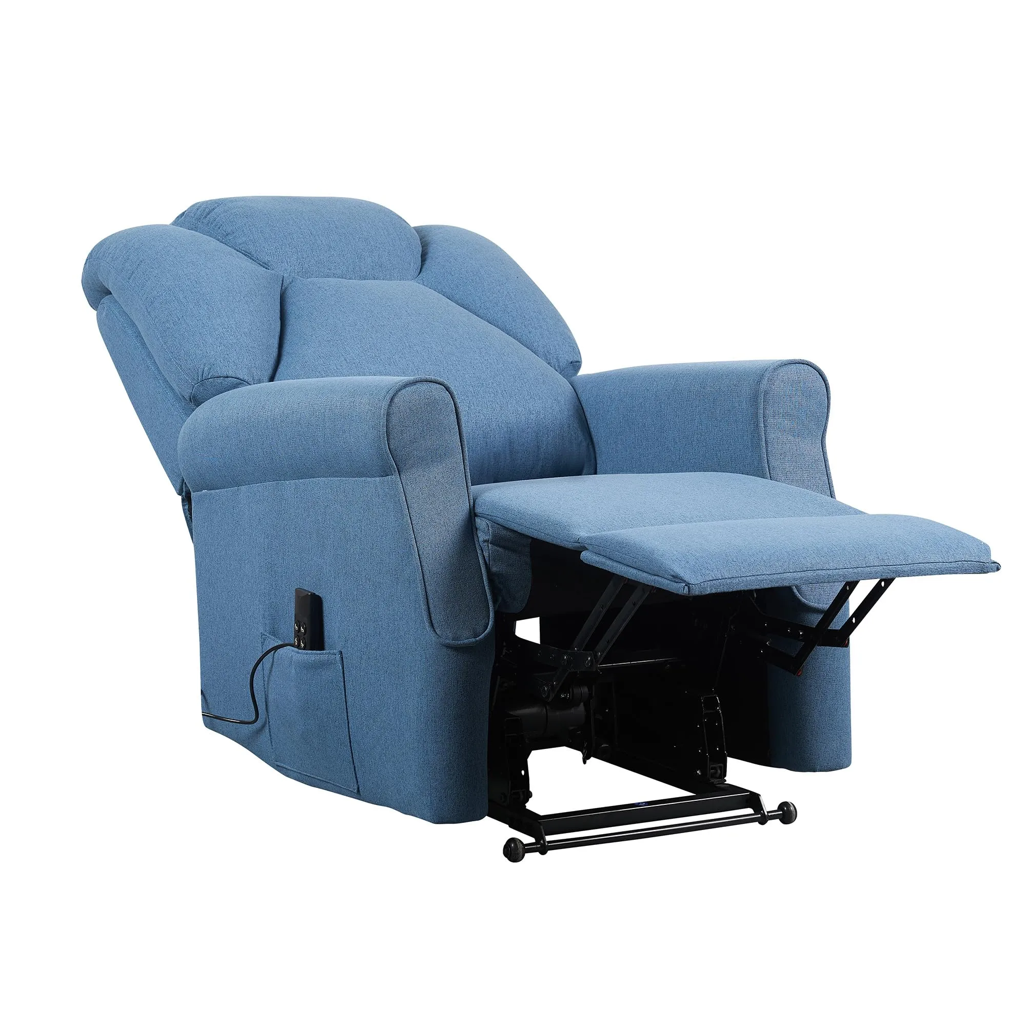 Poltrone Italia Poltrona Relax Alzapersona Zero Gravity 2 Motori con Roller 4 Ruote, Blu - immagine 5