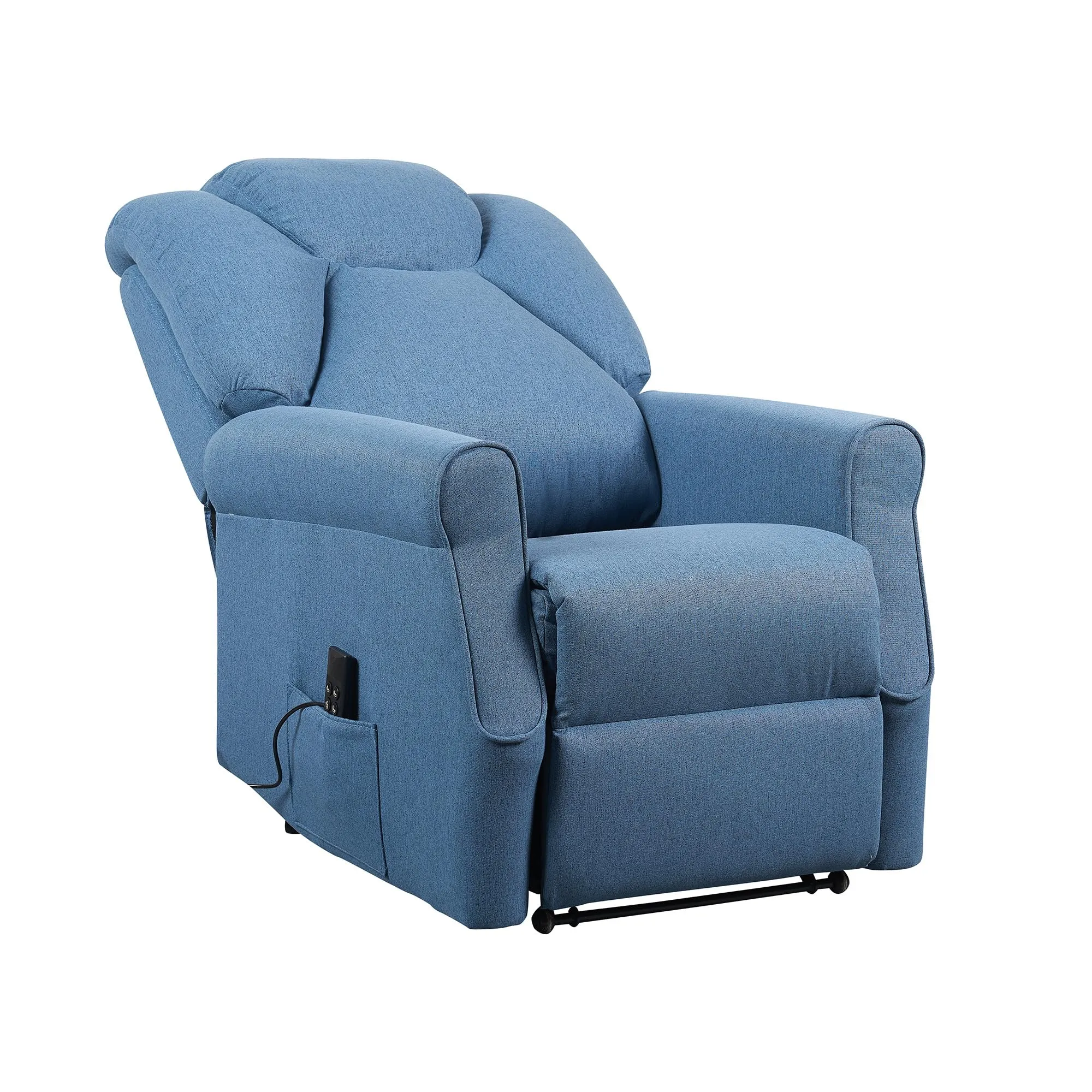 Poltrone Italia Poltrona Relax Alzapersona Zero Gravity 2 Motori con Roller 4 Ruote, Blu - immagine 6