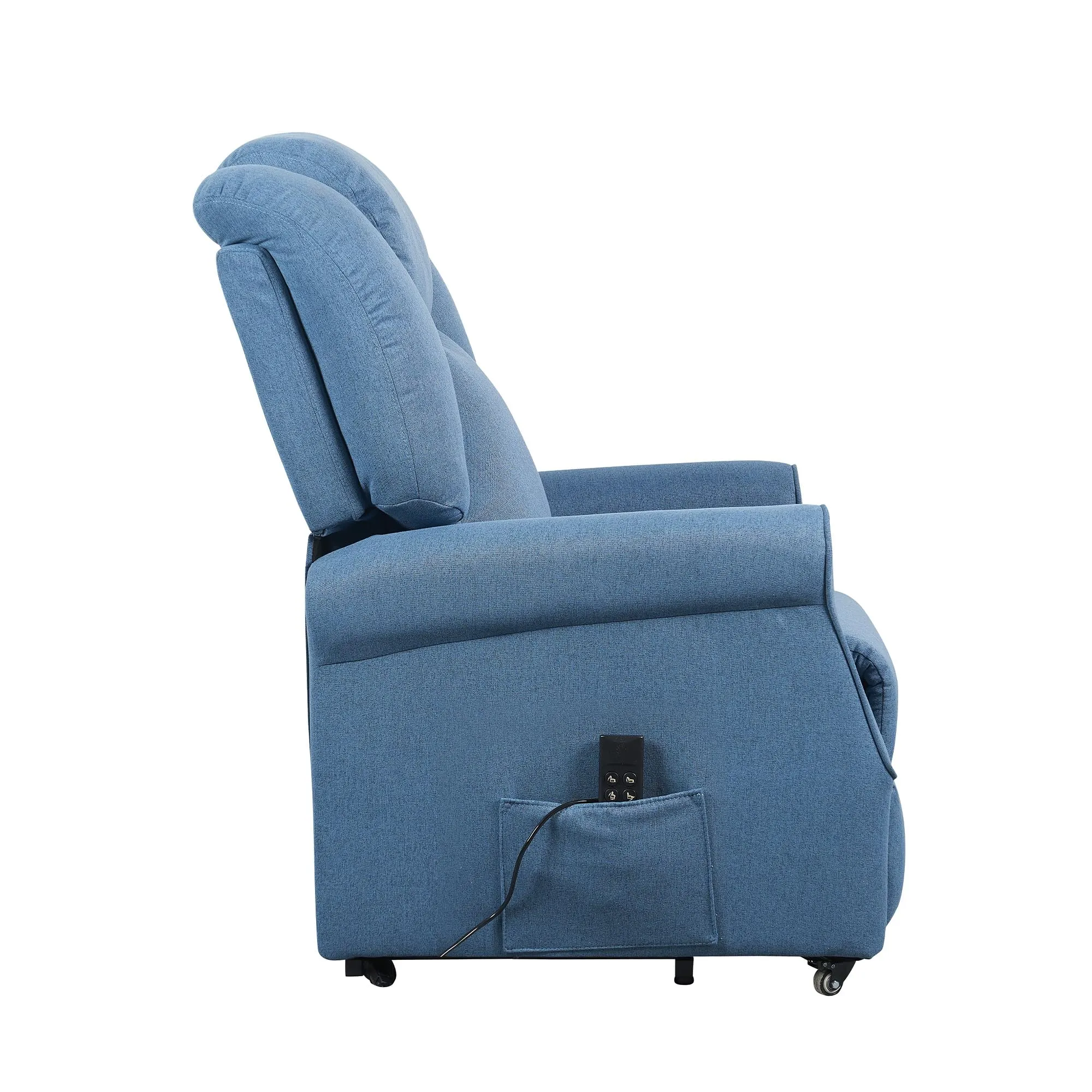 Poltrone Italia Poltrona Relax Alzapersona Zero Gravity 2 Motori con Roller 4 Ruote, Blu - immagine 8