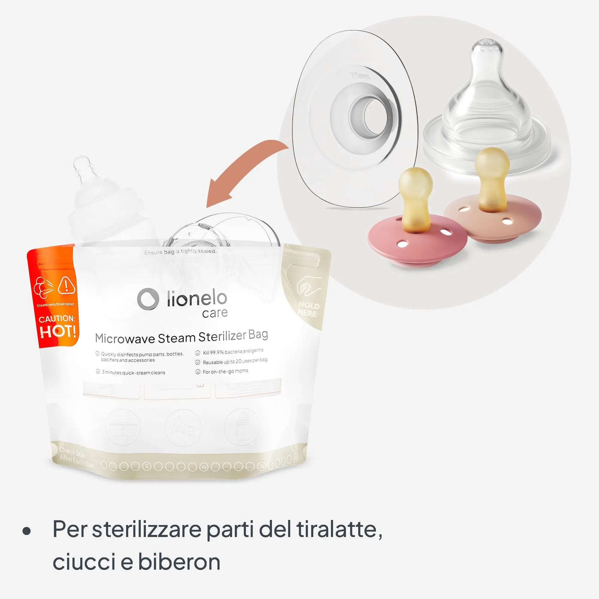 Lionelo ThermBag Sacchetti per Sterilizzazione a Microonde, 16 Pezzi - immagine 4