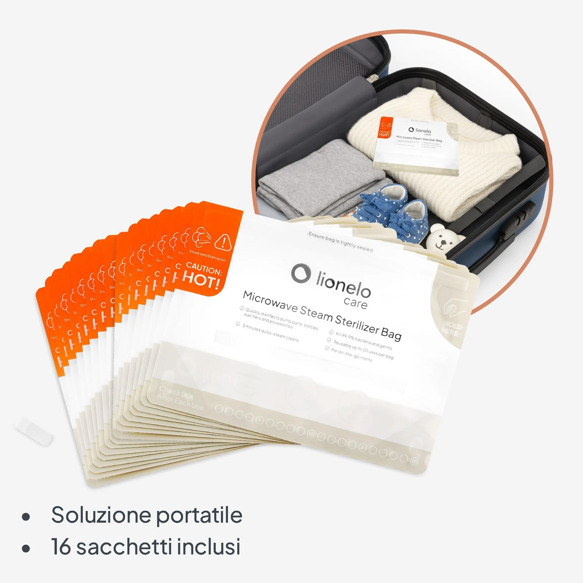 Lionelo ThermBag Sacchetti per Sterilizzazione a Microonde, 16 Pezzi - immagine 8