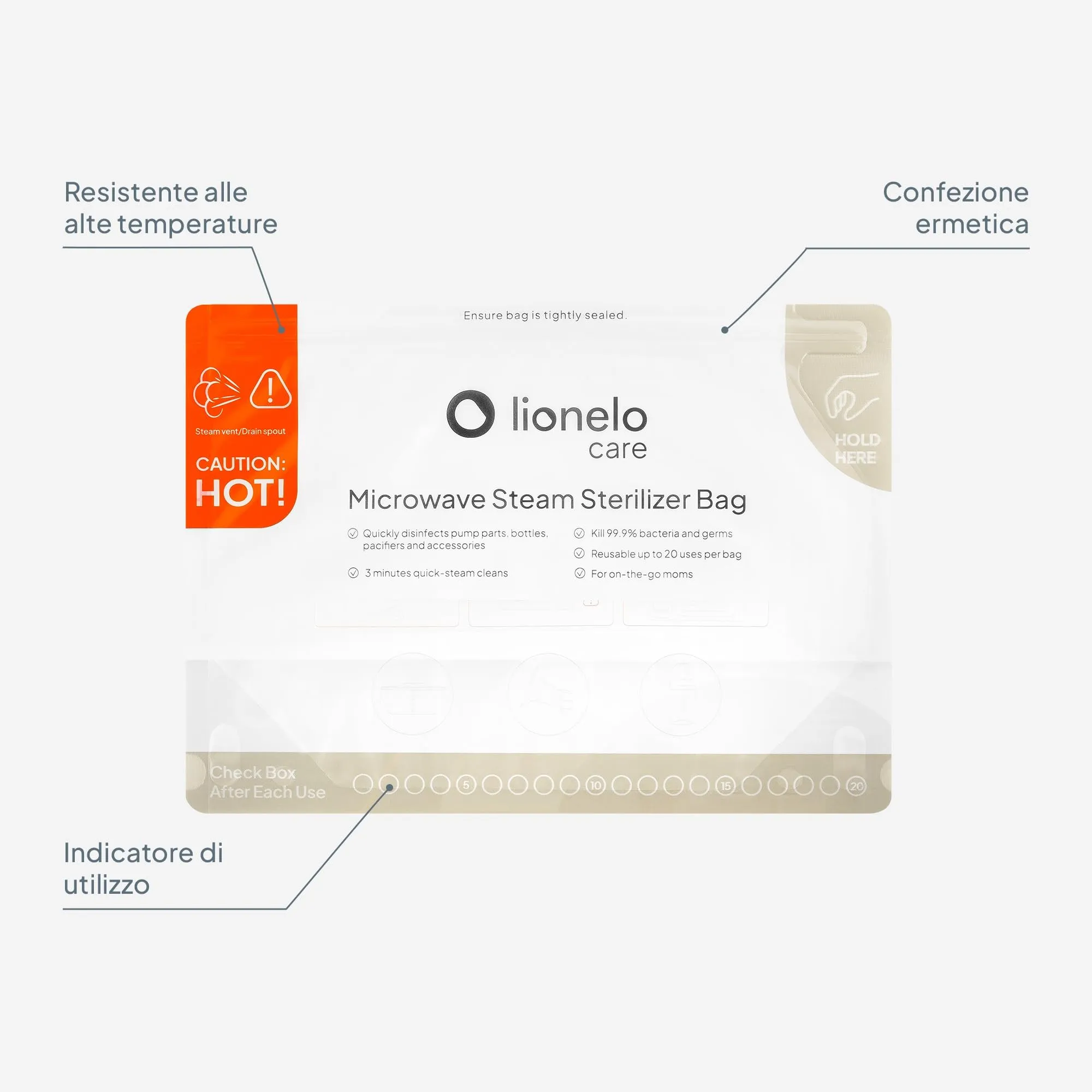 Lionelo ThermBag Sacchetti per Sterilizzazione a Microonde, 16 Pezzi - immagine 9