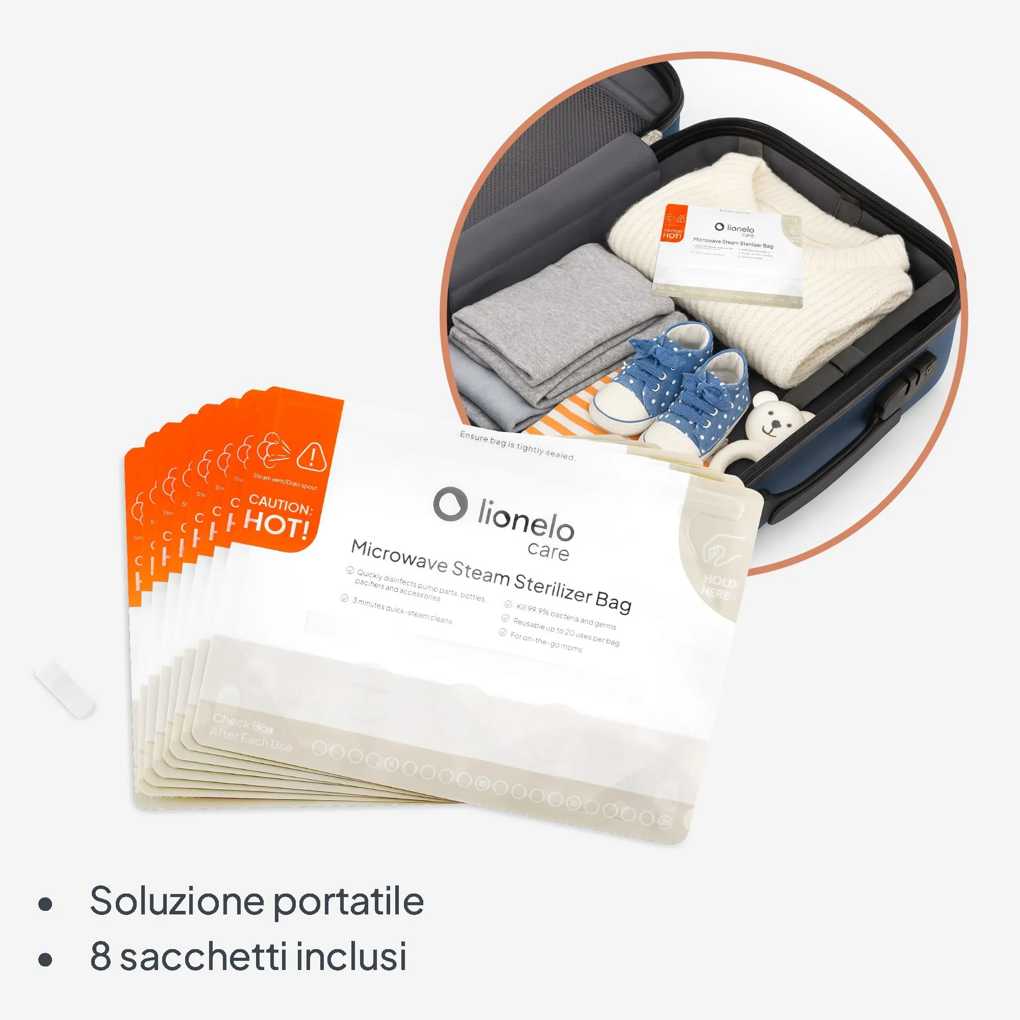 Lionelo ThermBag Sacchetti per Sterilizzazione a Microonde, 8 Pezzi - immagine 8