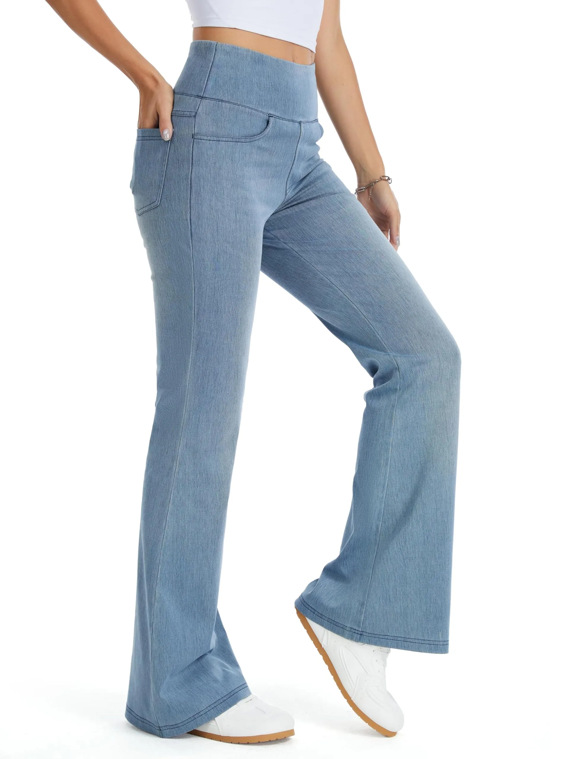The Gym People Jeans Bootcut Donna Vita Alta Stretch Jeggings Zampa - immagine 1
