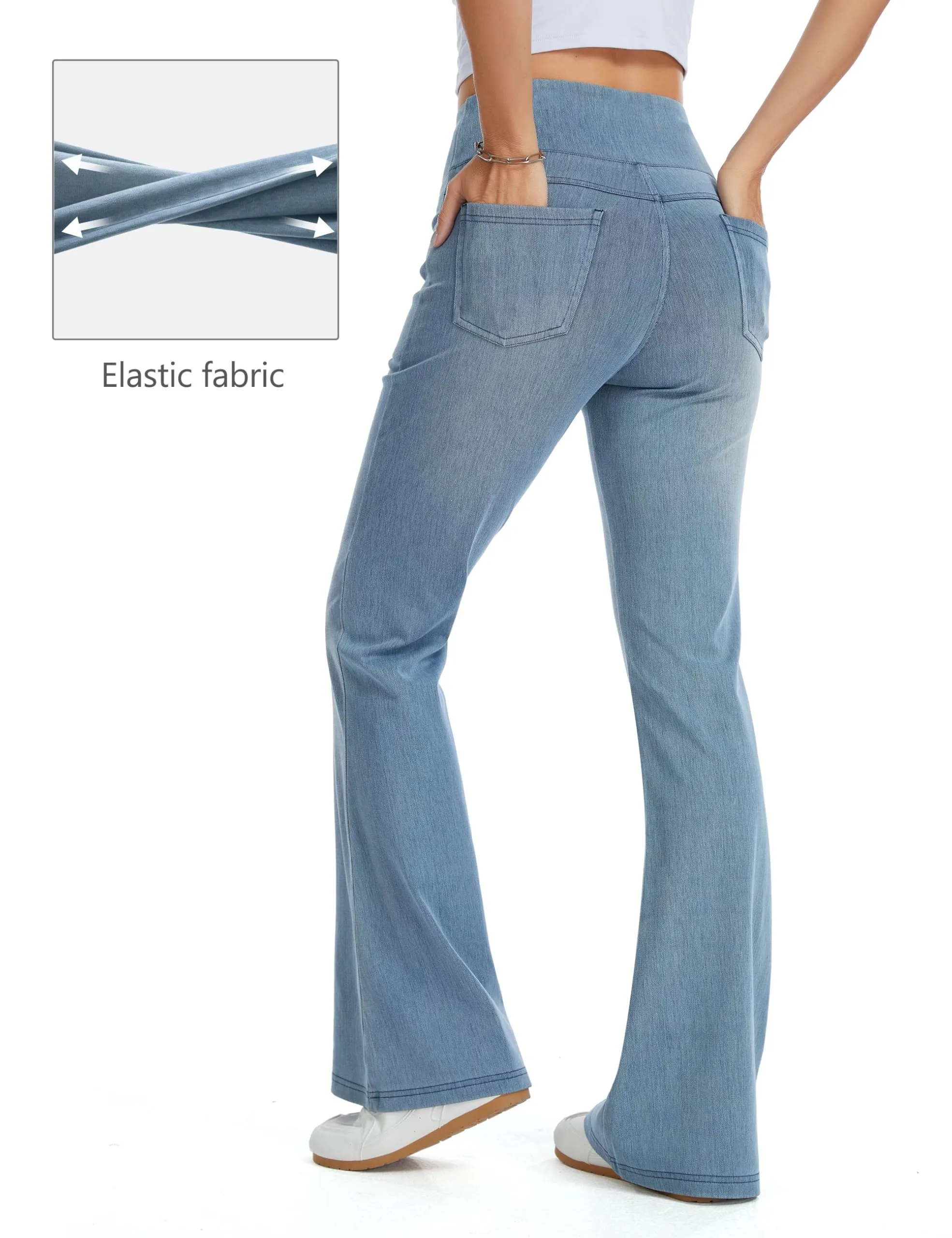 The Gym People Jeans Bootcut Donna Vita Alta Stretch Jeggings Zampa - immagine 3