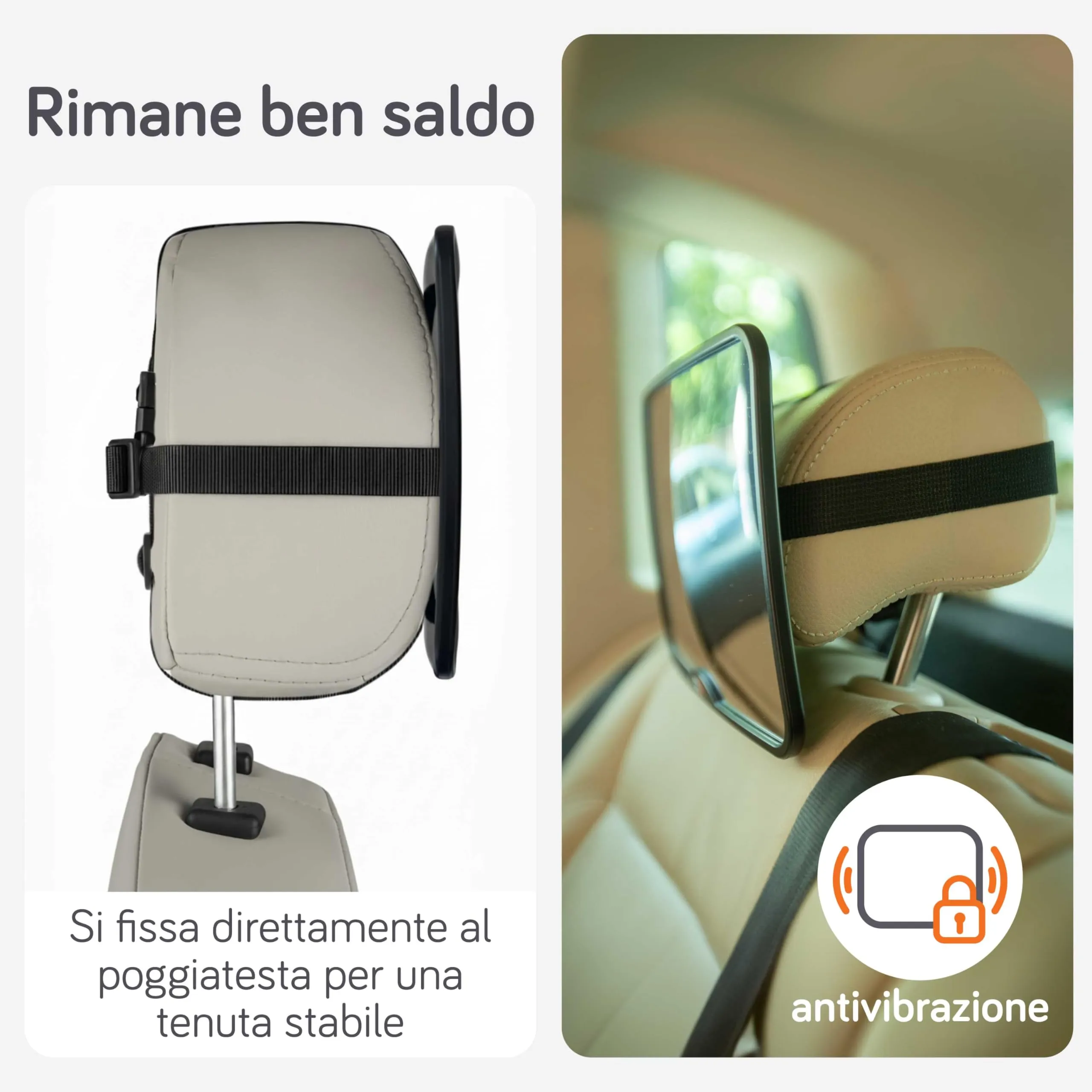 Baby Uma Specchietto Retrovisore Auto Infrangibile per Neonato (24 x 16 cm) - immagine 4